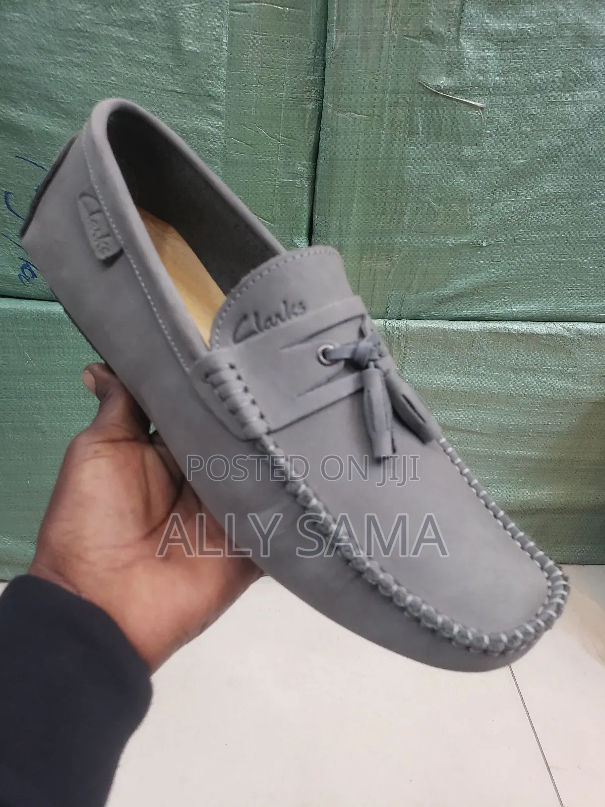 Men's Loafers Clark's Gray Material Leather