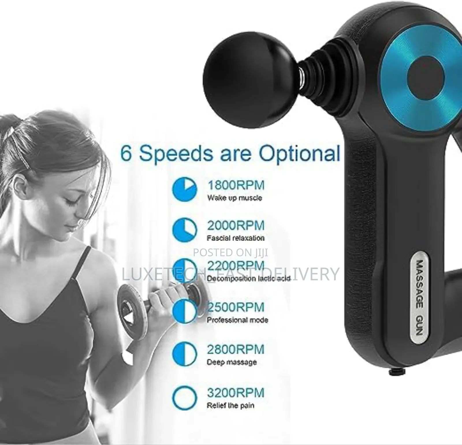 Massage Gun With 12 Different Replacement Massage Heads