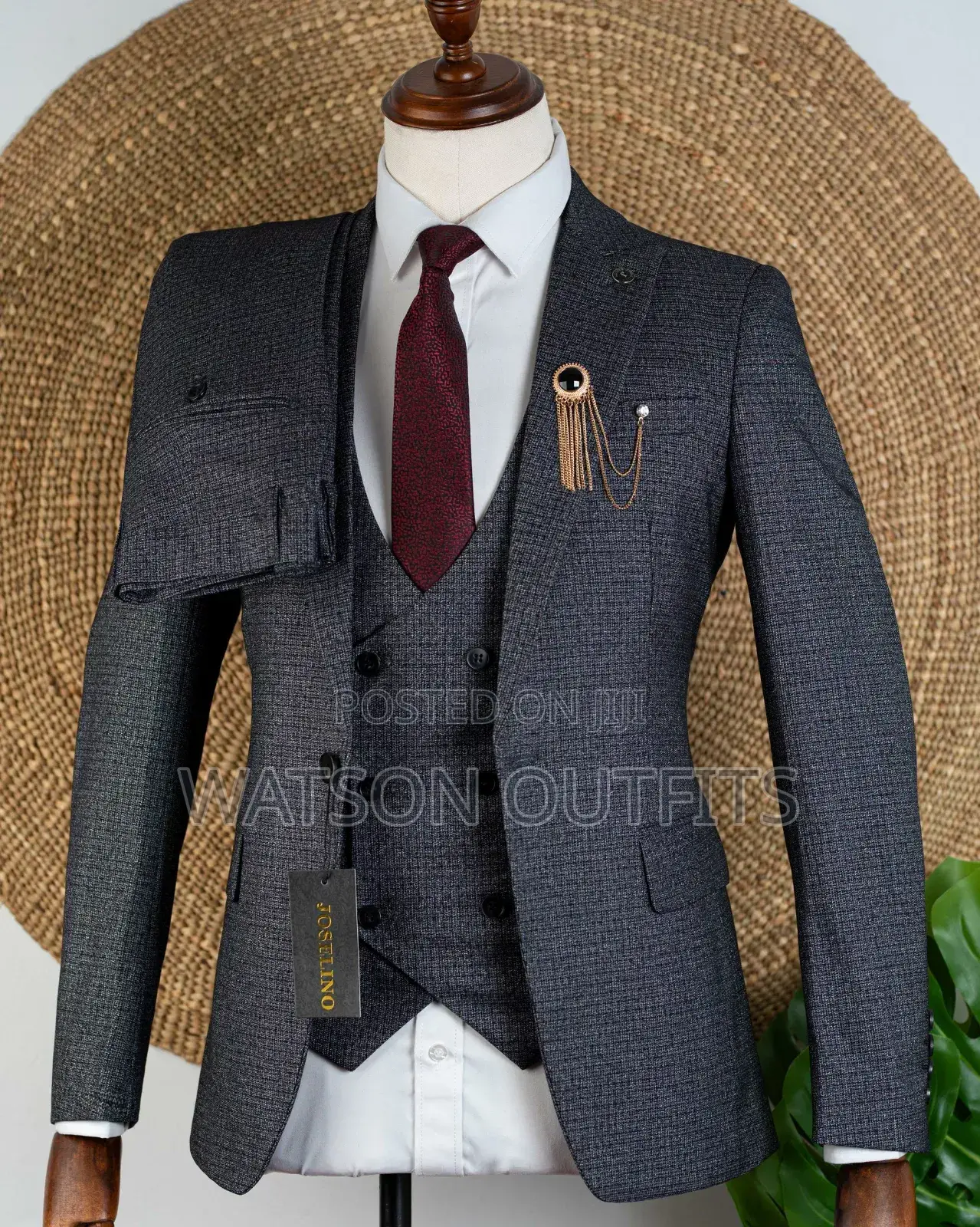 Top Quality Charcoal Grey Men Suits Original