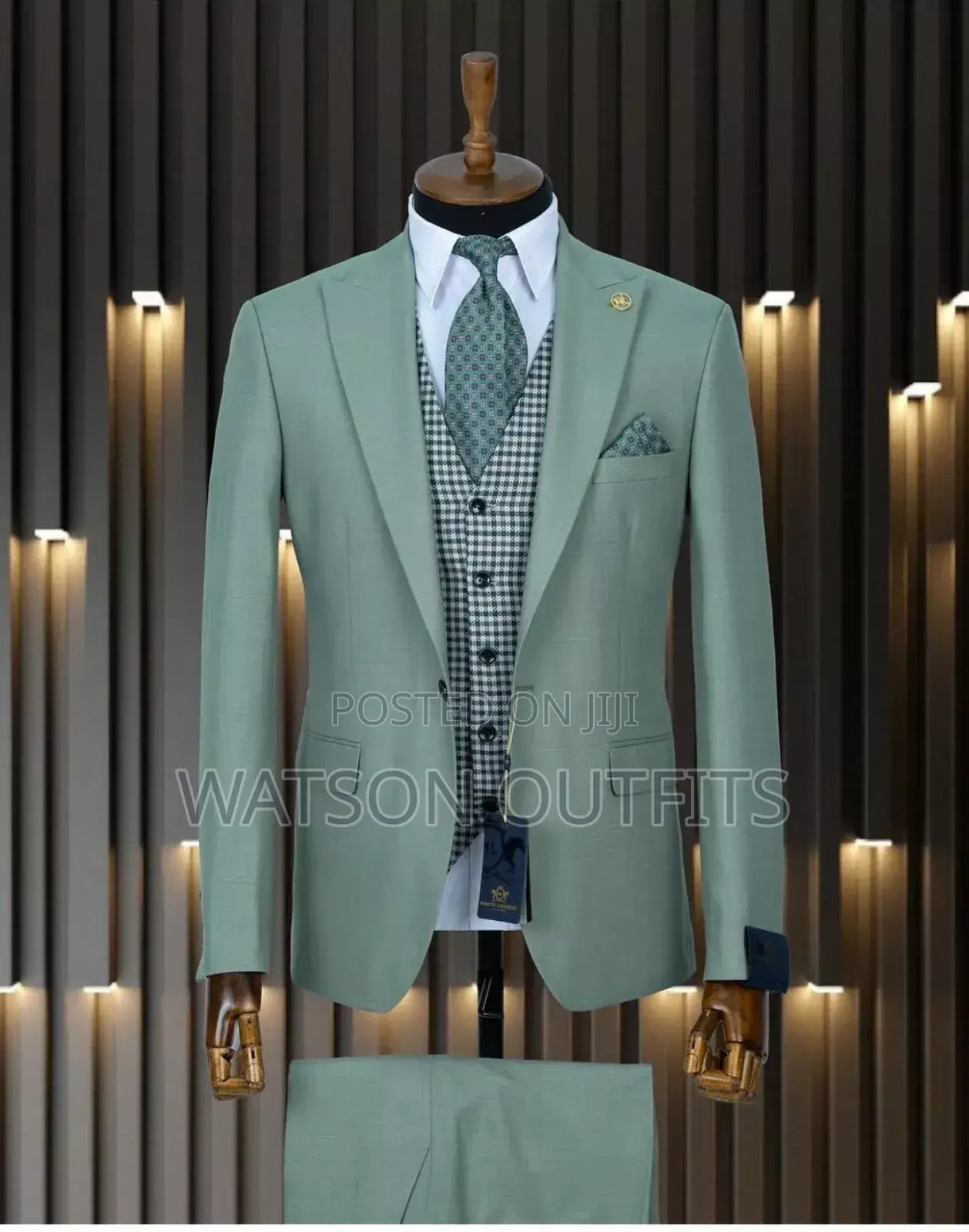 Marco Lorenzo Black Green Men Suits