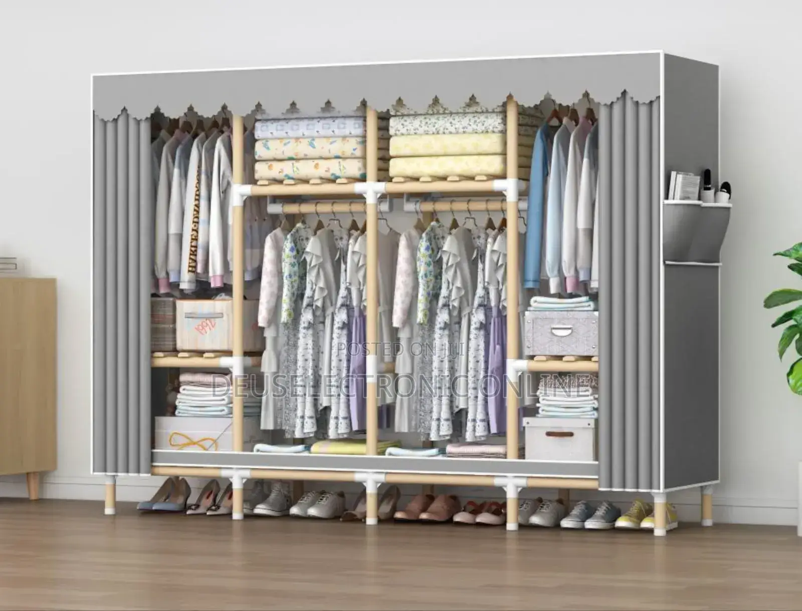 Wood Wardrobe 4-Door 