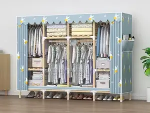Wood Wardrobe 4-Door 