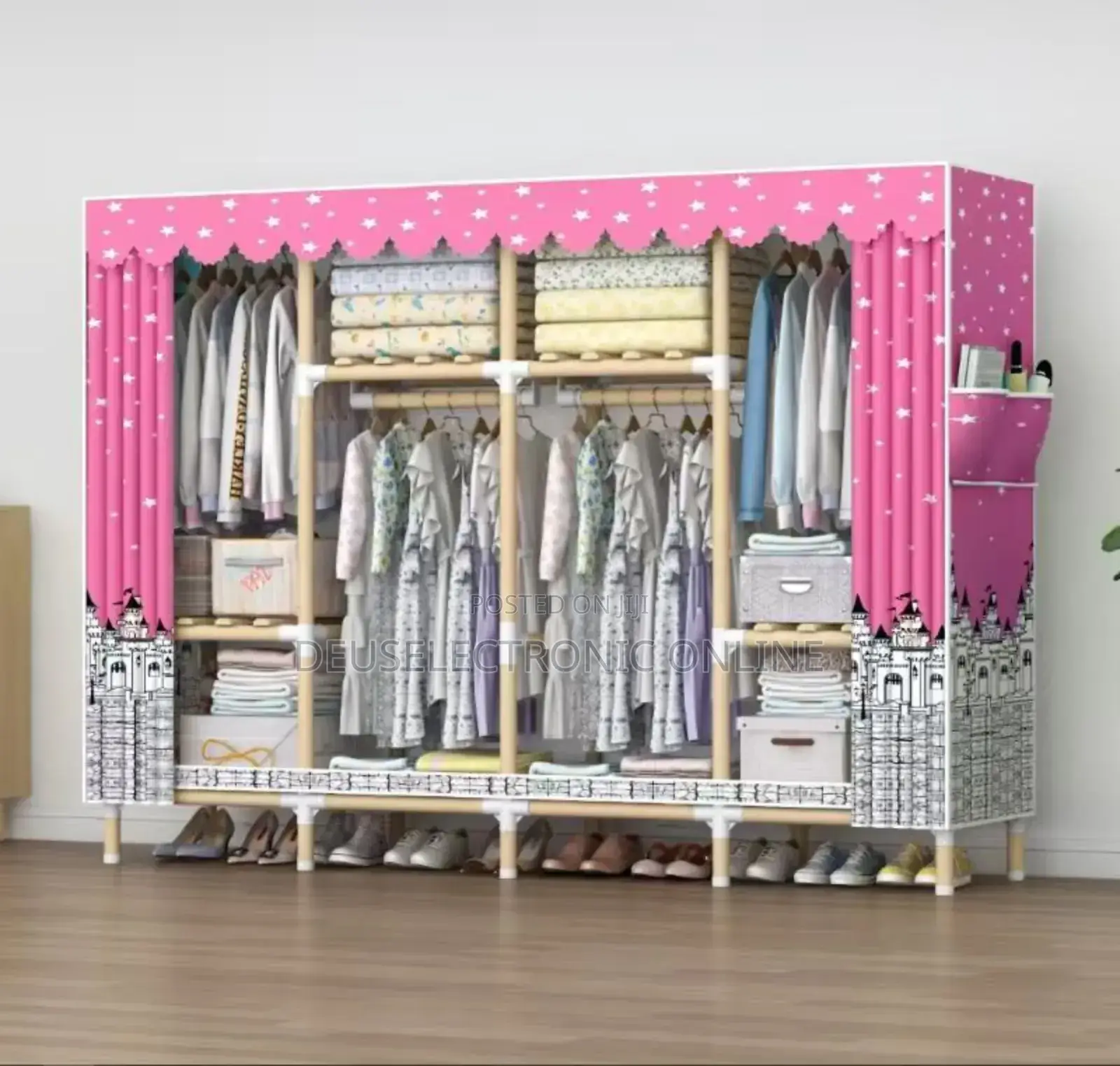 Wood Wardrobe 4-Door 