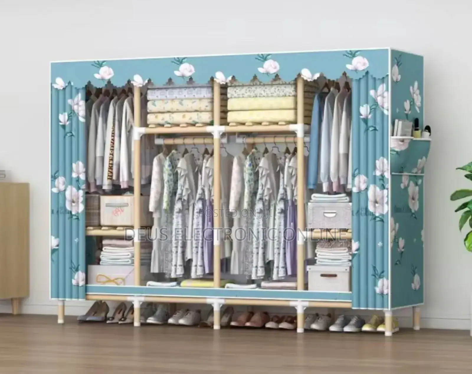 Wood Wardrobe 4-Door 
