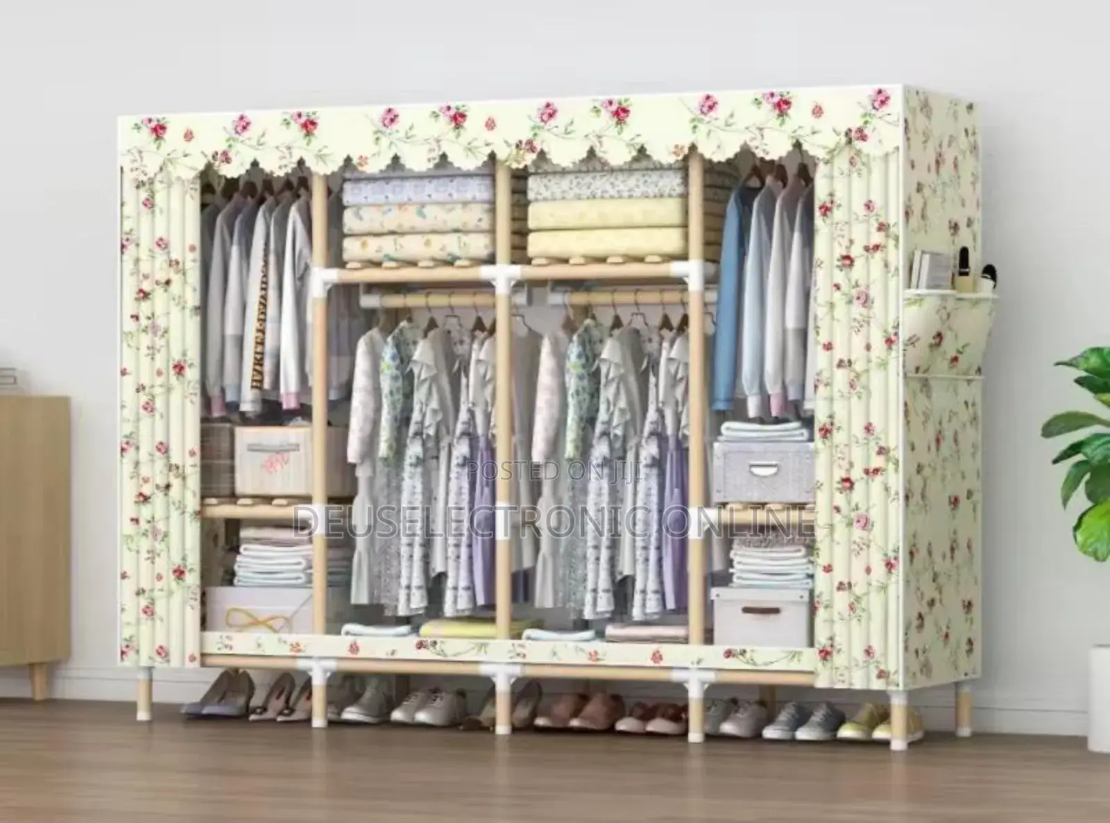 Wood Wardrobe 4-Door 