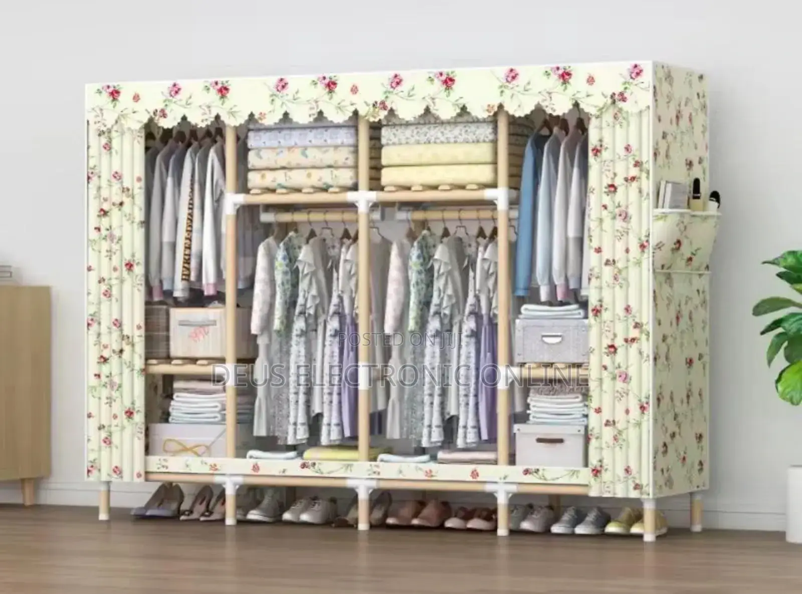 Wood Wardrobe 4-Door 