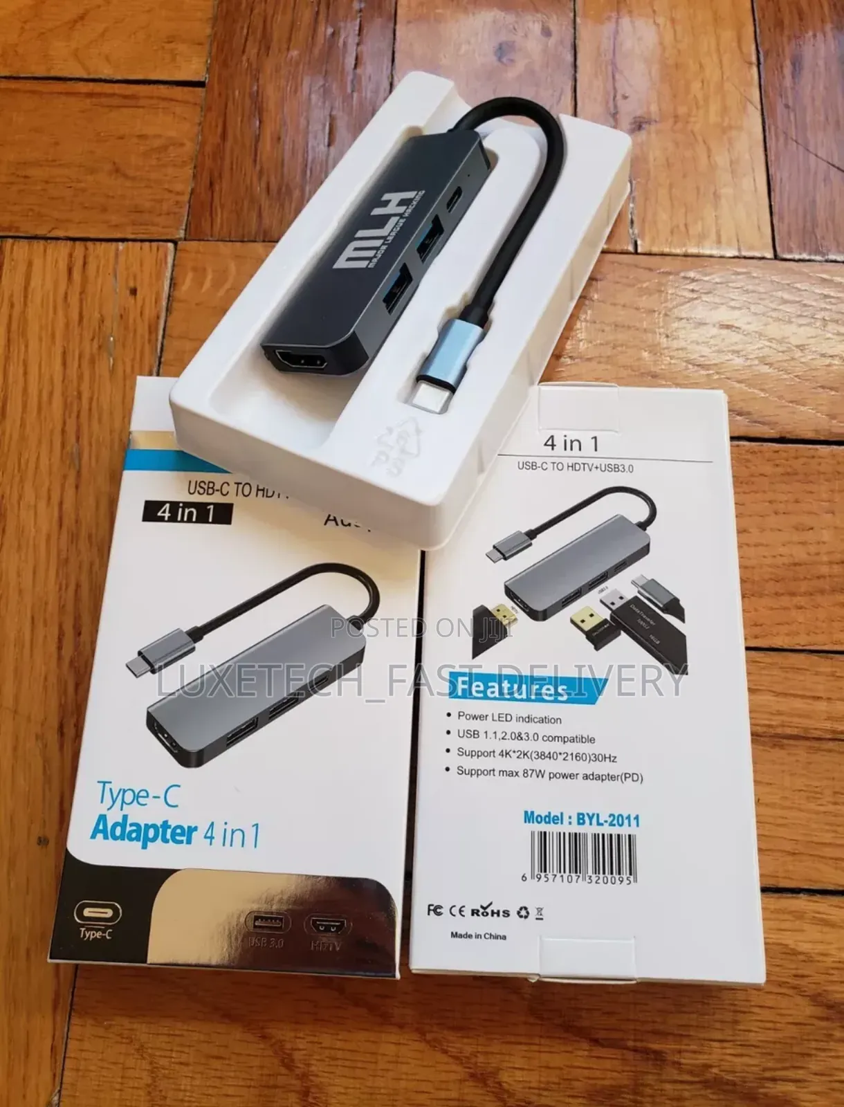 Adapter Type-C Hub 4 in 1 Multiple Ports