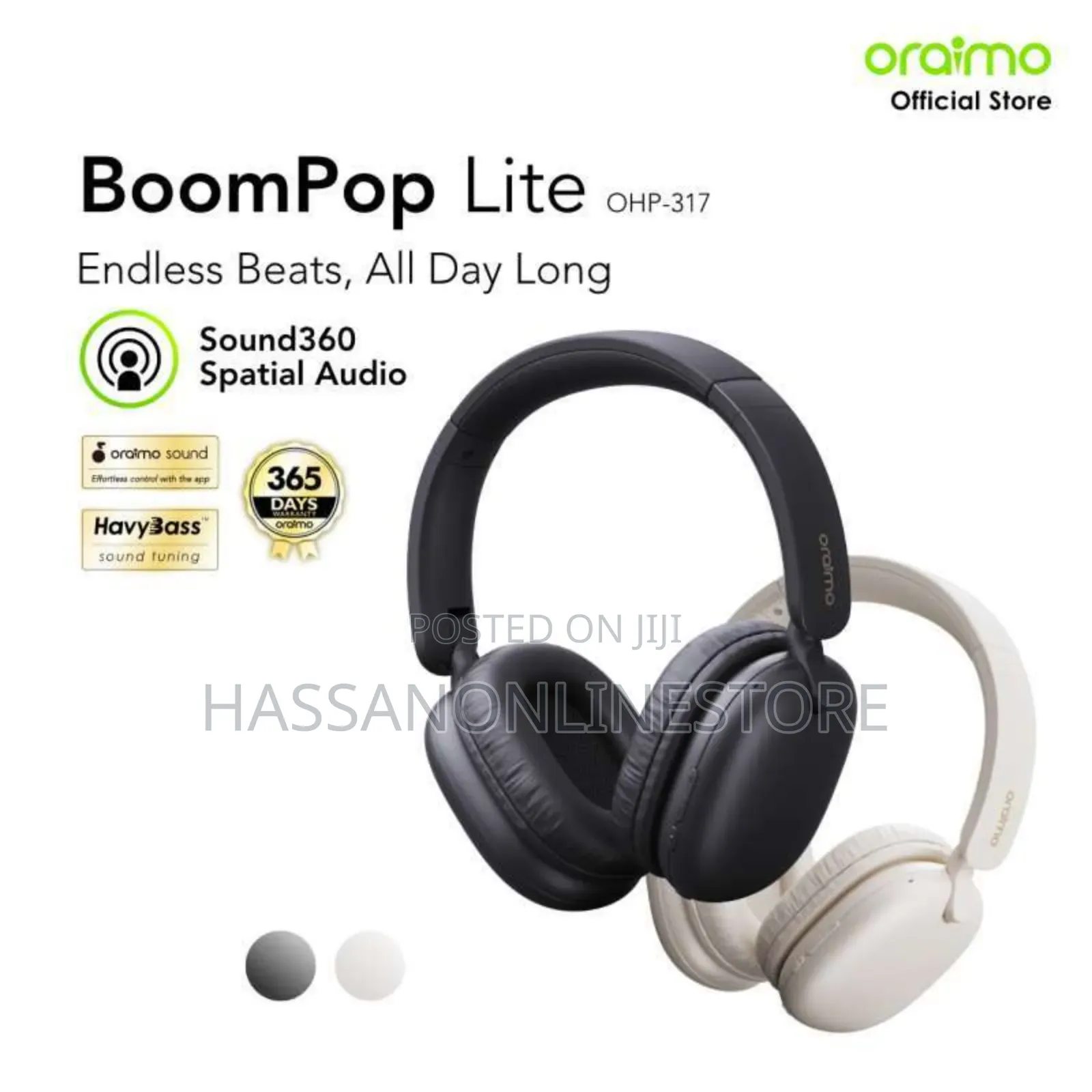 Oraimo Boompop Lite Enc Over-Ear Wireless Headphones