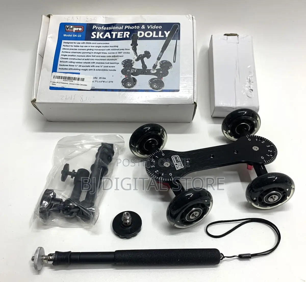 Vidpro Skater Dolly With Magic Arm and Extendable Handl