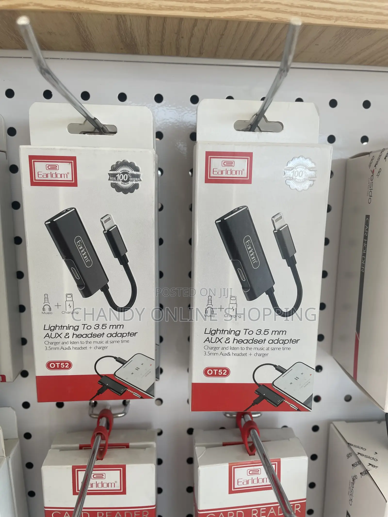 A Lightning to 3.5mm AUX Headset Adapter Charging Music