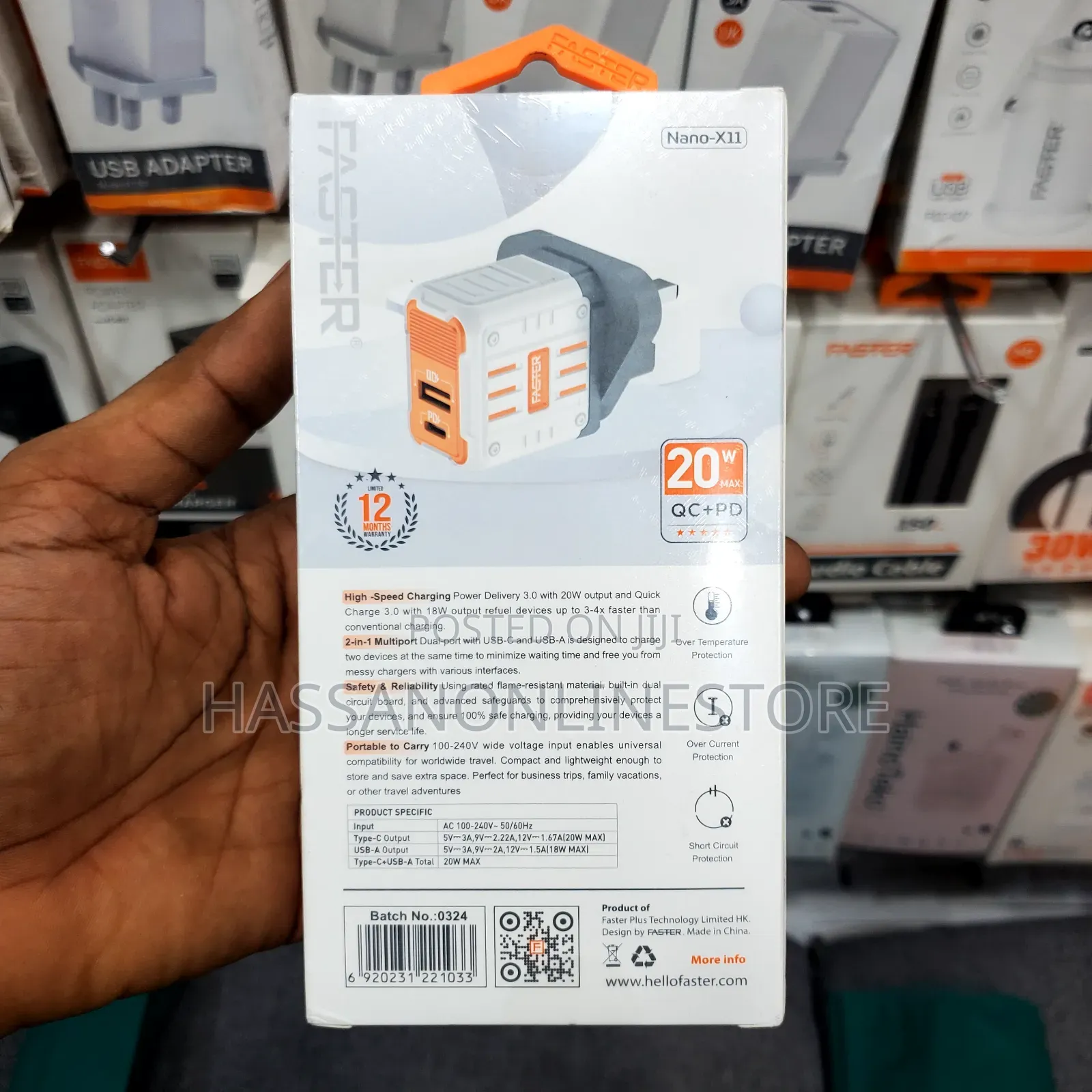 Faster Nano-X11 Wall Adapter Compact Fast Charger Brick