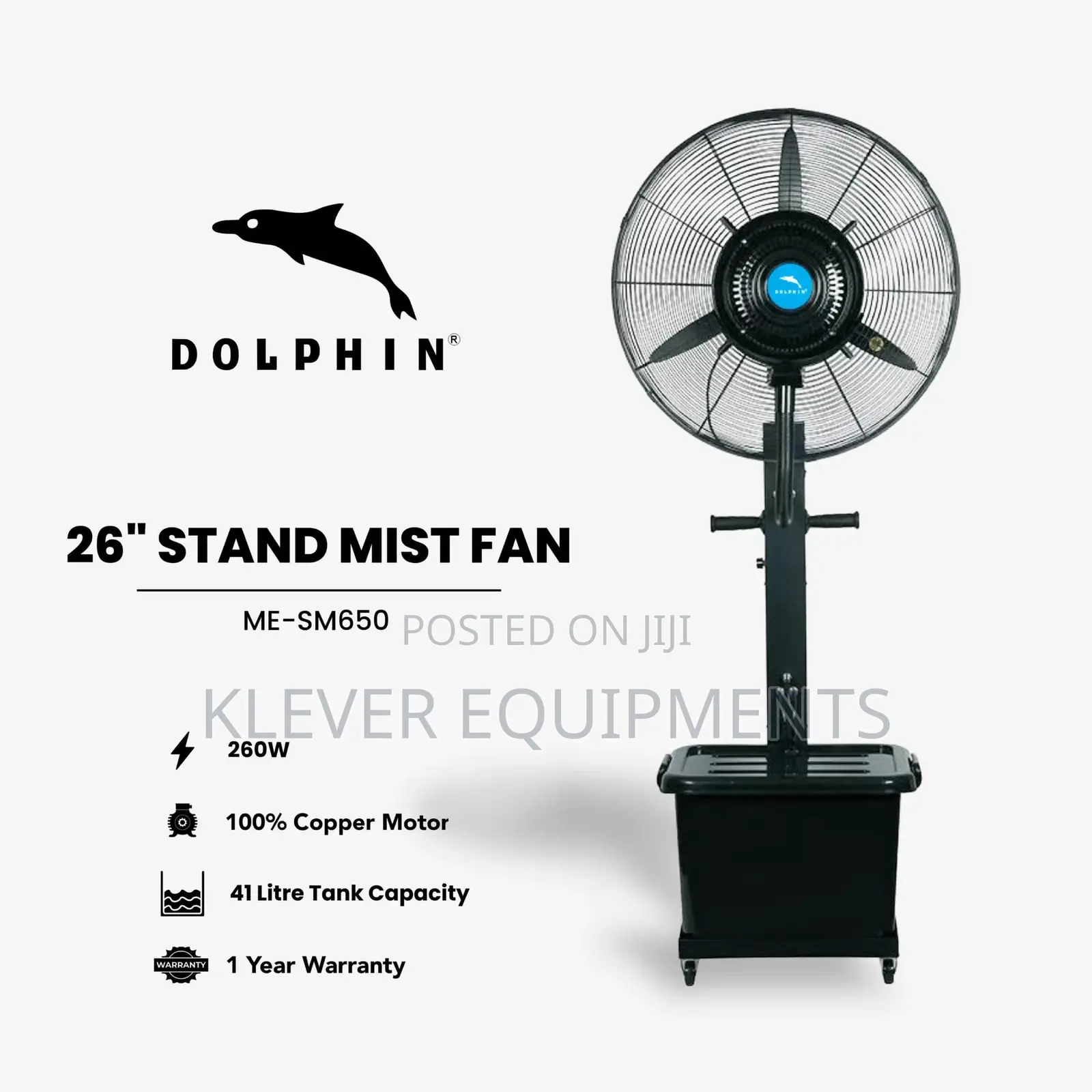 Dolphin 26” Standing Industrial Mist Fan