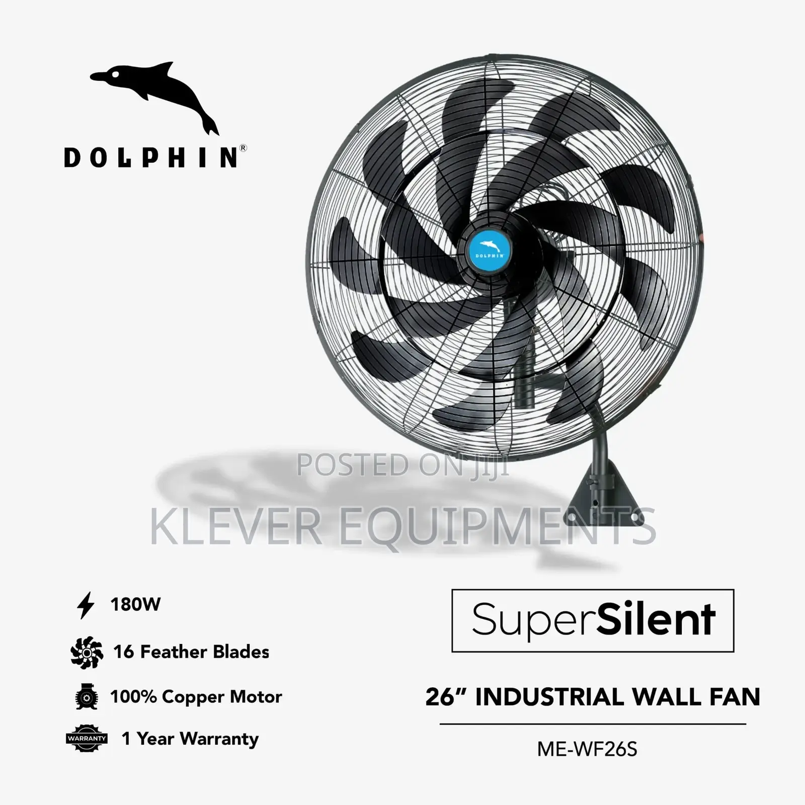 Dolphin Wall Mounted Super Silent Industrial Fan
