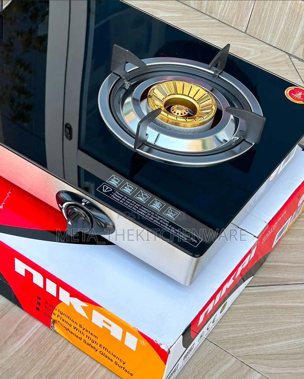 Nikai Gas Cooker Glass 2 Plate
