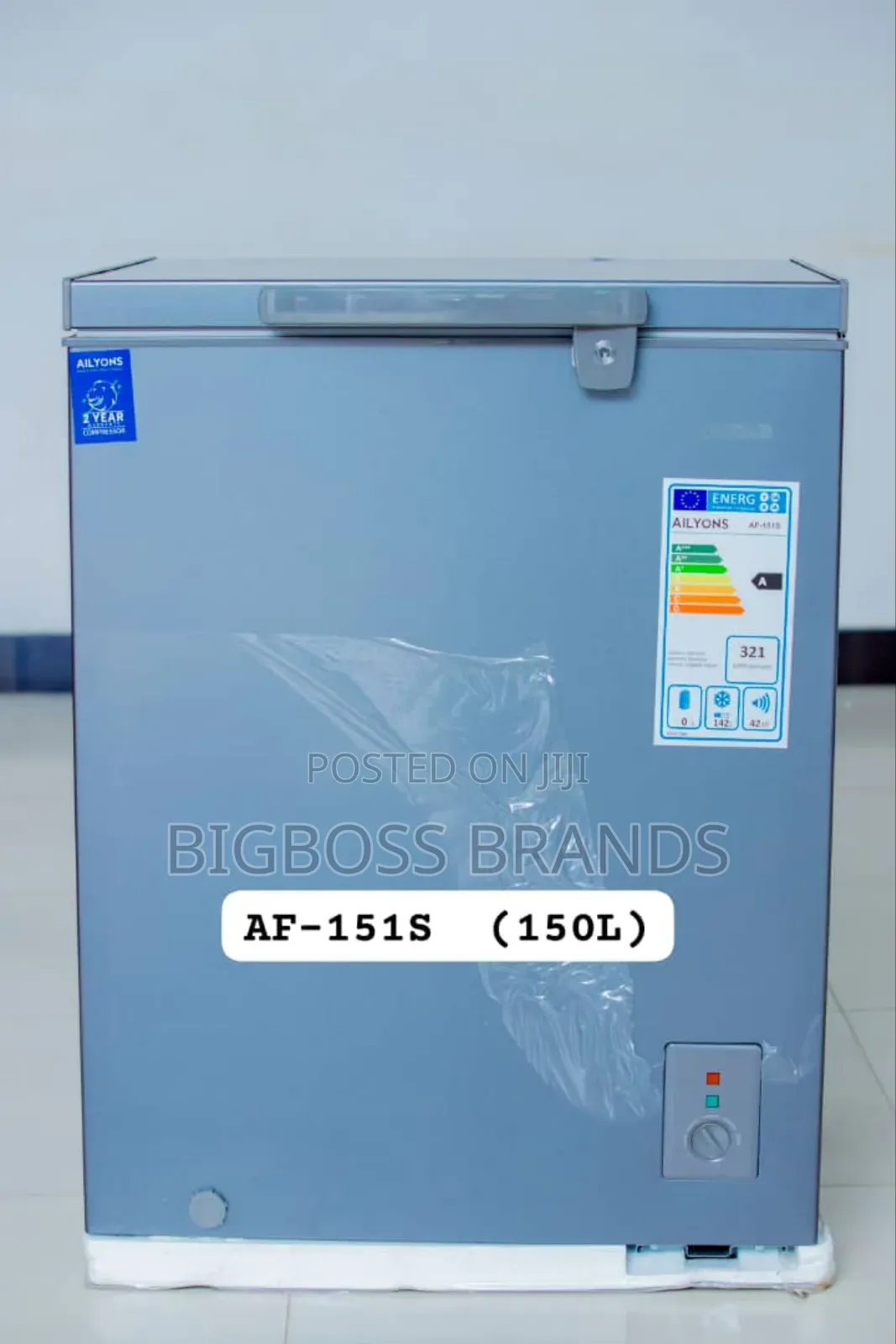 Ailyons Chest Freezer Liter 150 Gray Color