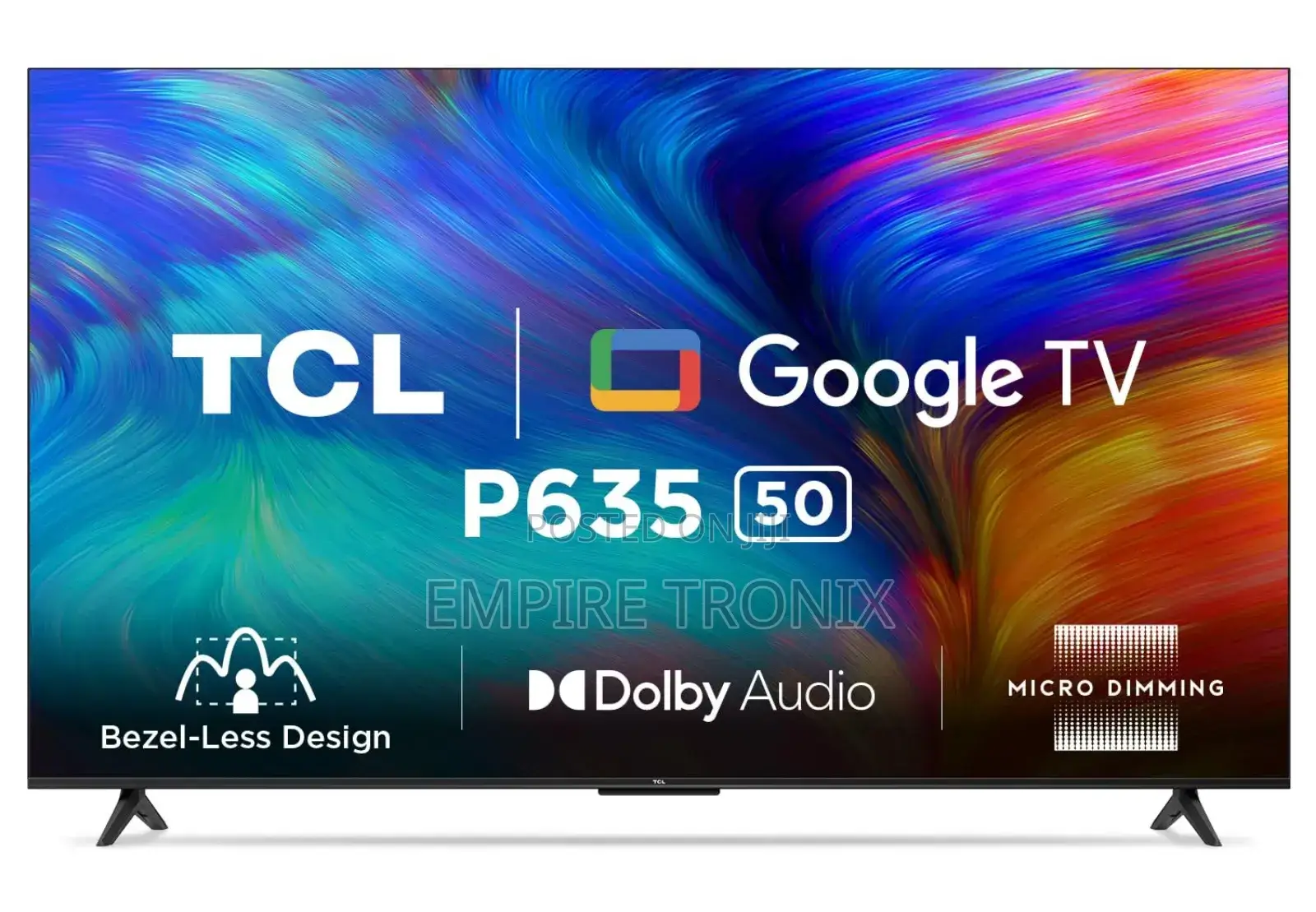 TCL 50 Inch Frameless Smart Google TV 50P635
