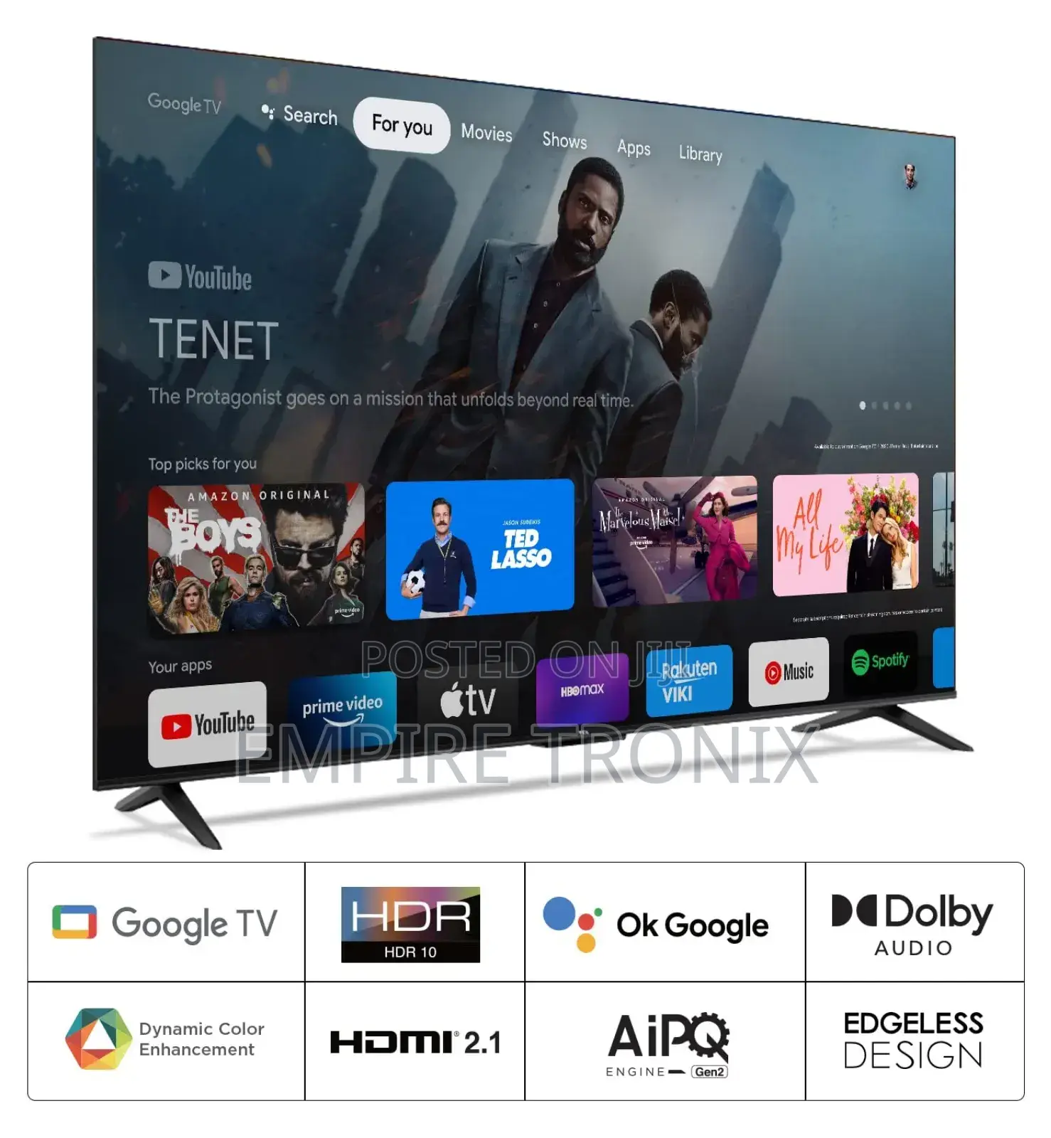 TCL 50 Inch Frameless Smart Google TV 50P635