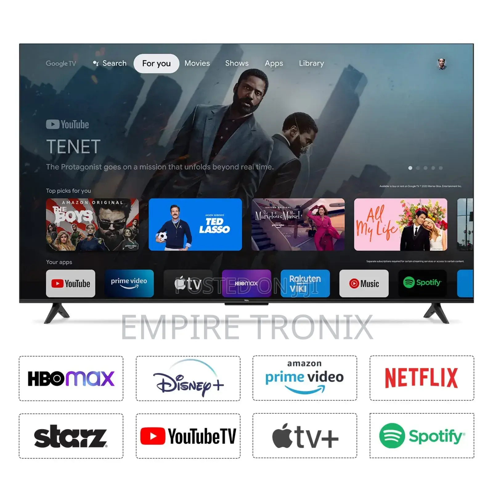 TCL 50 Inch Frameless Smart Google TV 50P635