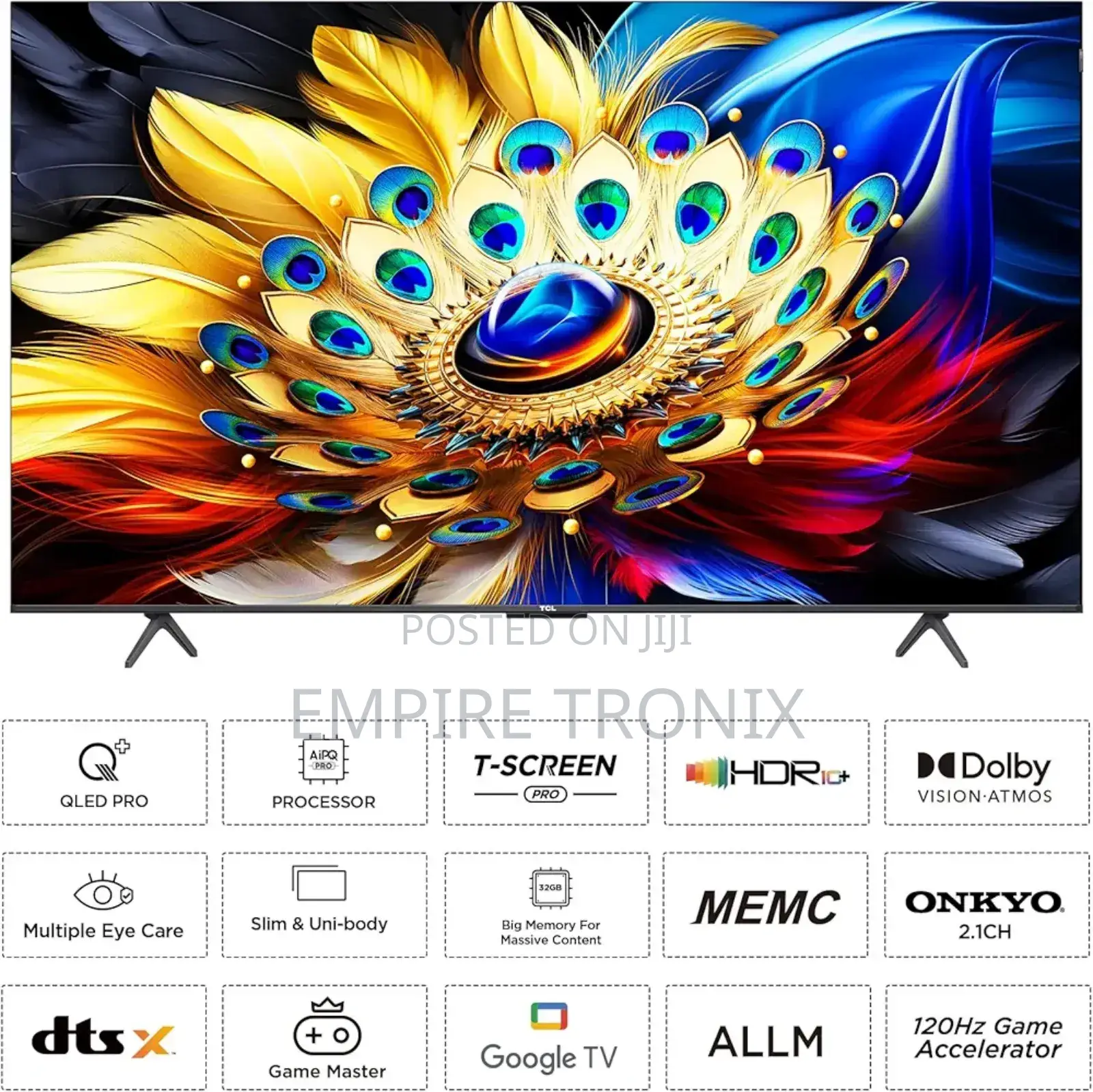 TCL 55 Inch Ultra HD Smart QLED Google TV 55C655 (Black)