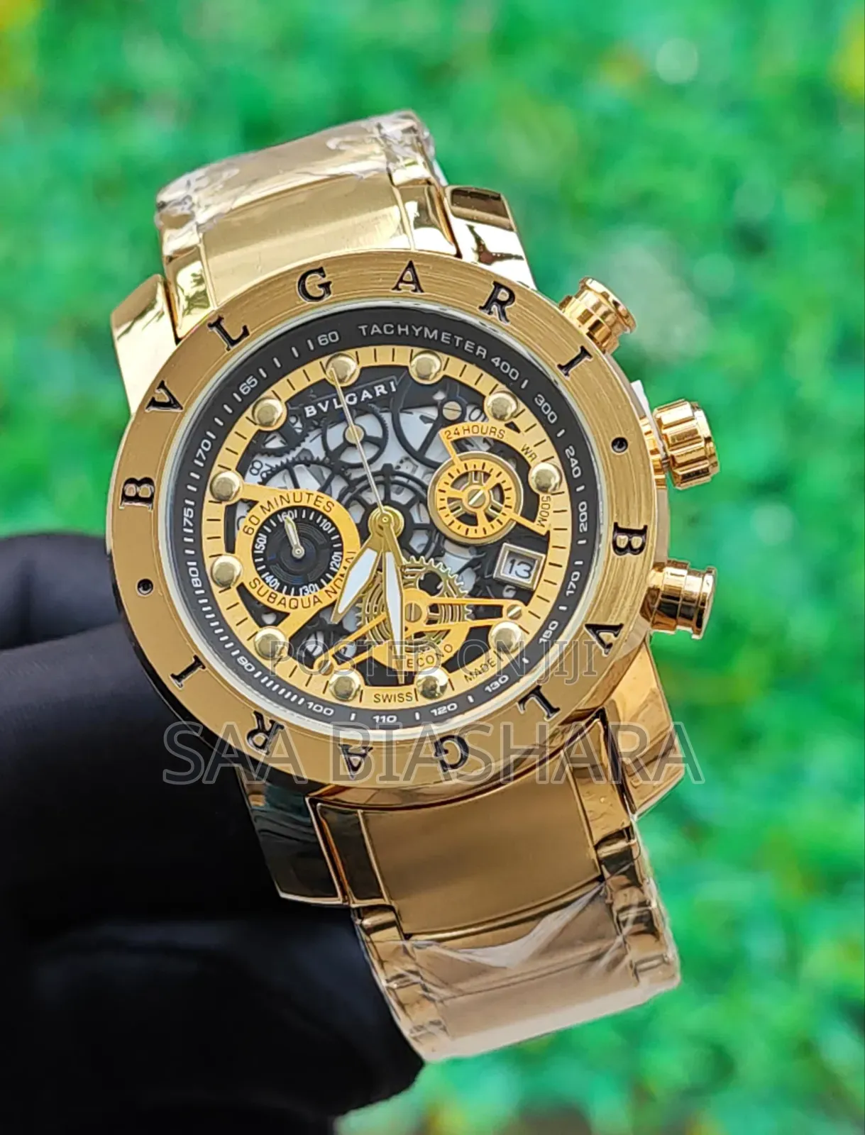 Bvlgari Automatic Watch Gold Plain Belt