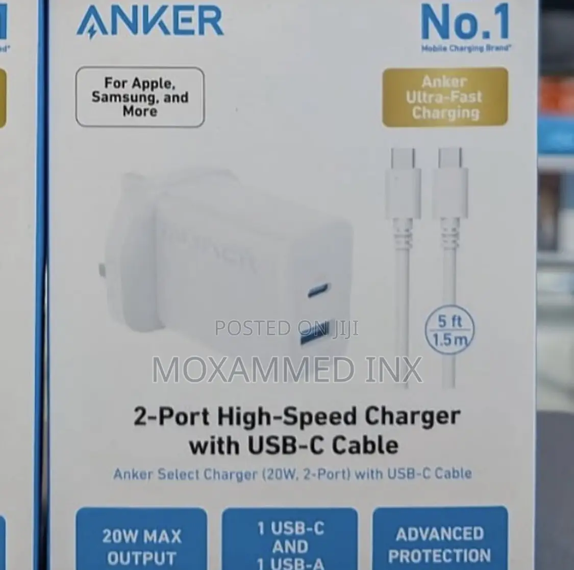 Anker 2-Port High-Speed Charger With USB-C Cable 20W