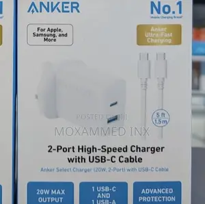 Anker 2-Port High-Speed Charger With USB-C Cable 20W