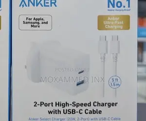Anker 2-Port High-Speed Charger With USB-C Cable 20W