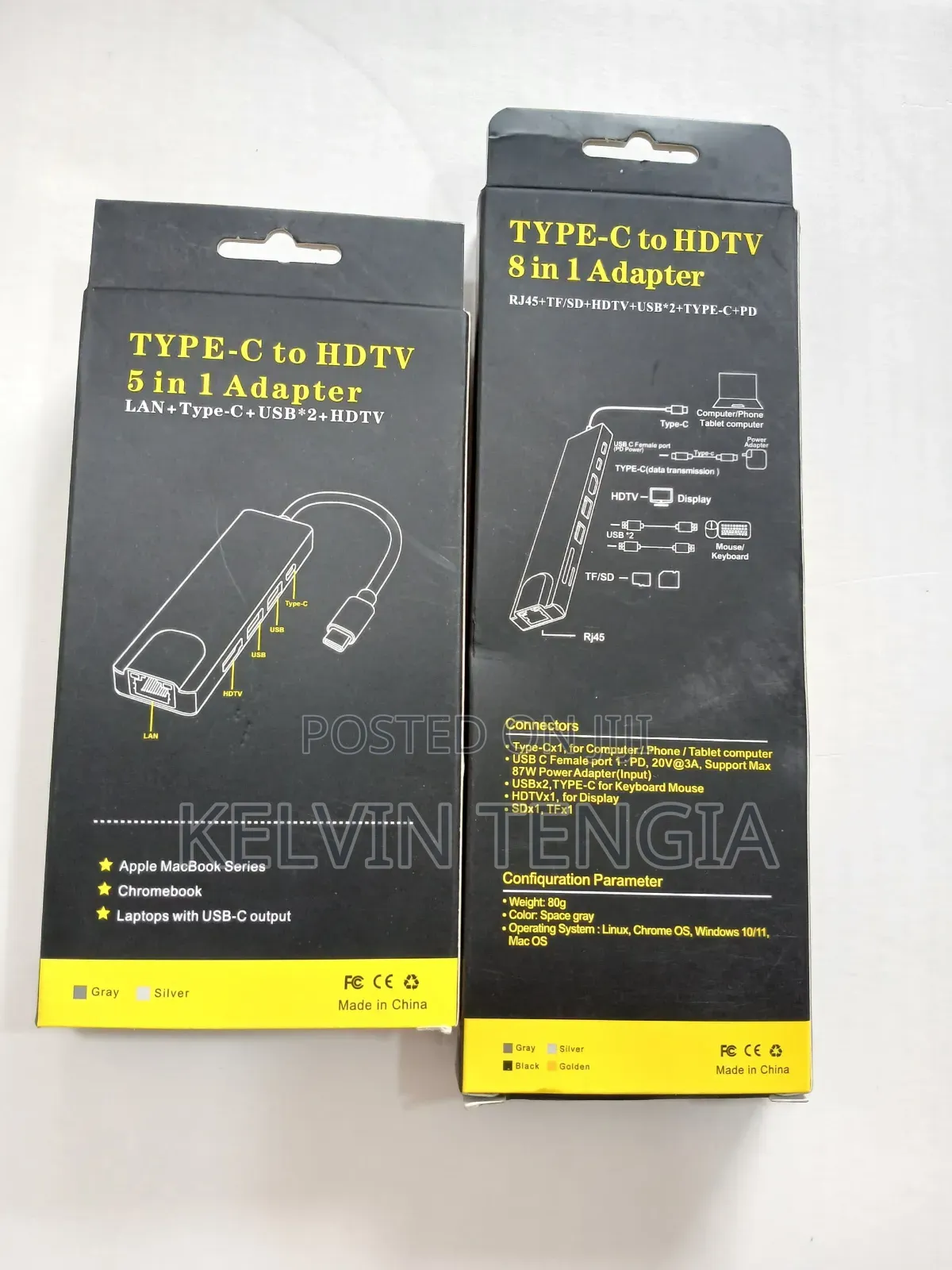 Type C to HDTV 8 in 1 Adapter
