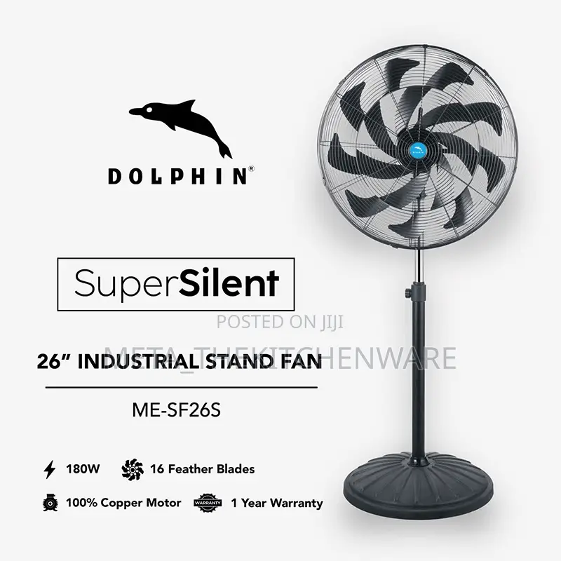 Dolphin Super Silent 26" Industrial Stand Fan: ME-SF26S