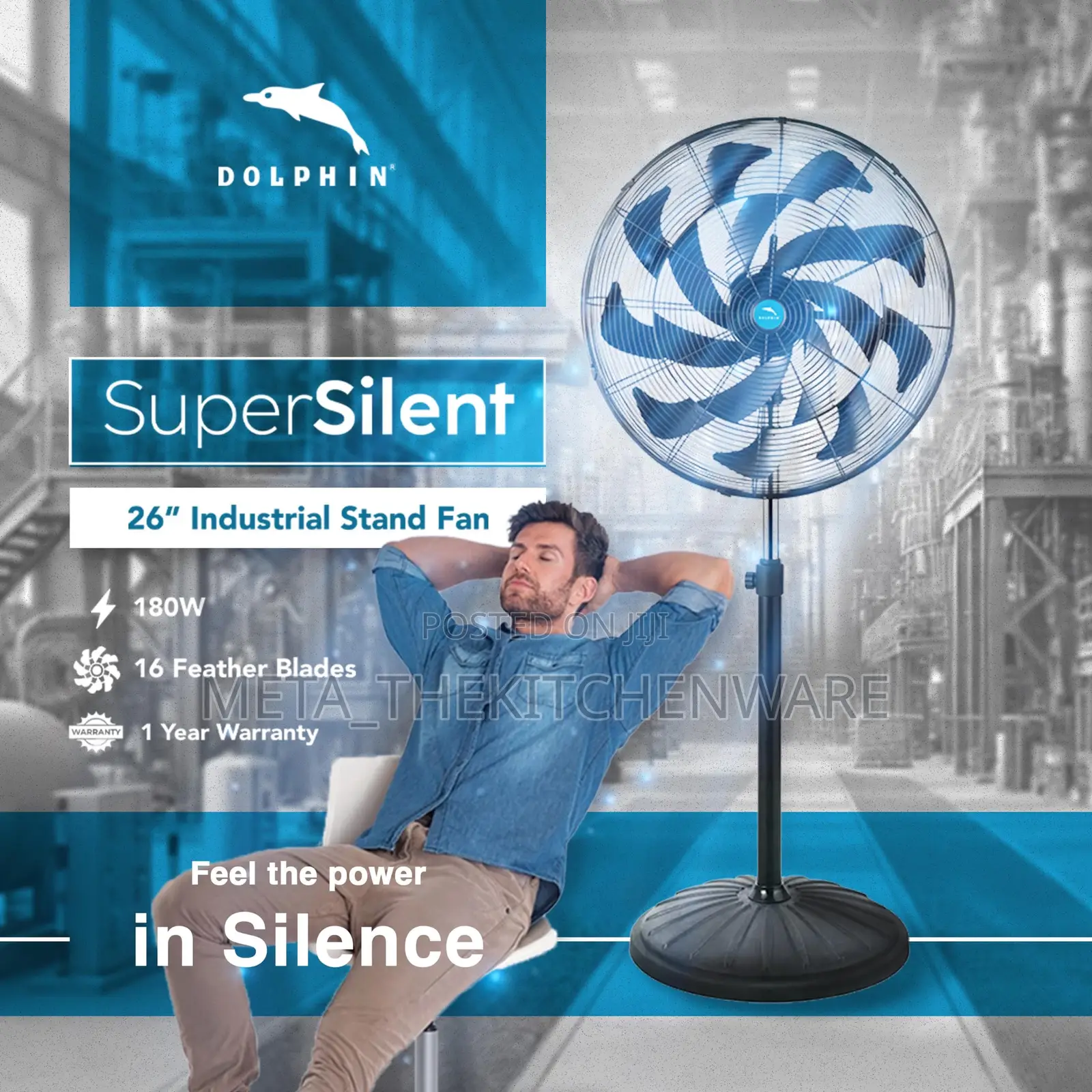 Dolphin Super Silent 26" Industrial Stand Fan: ME-SF26S