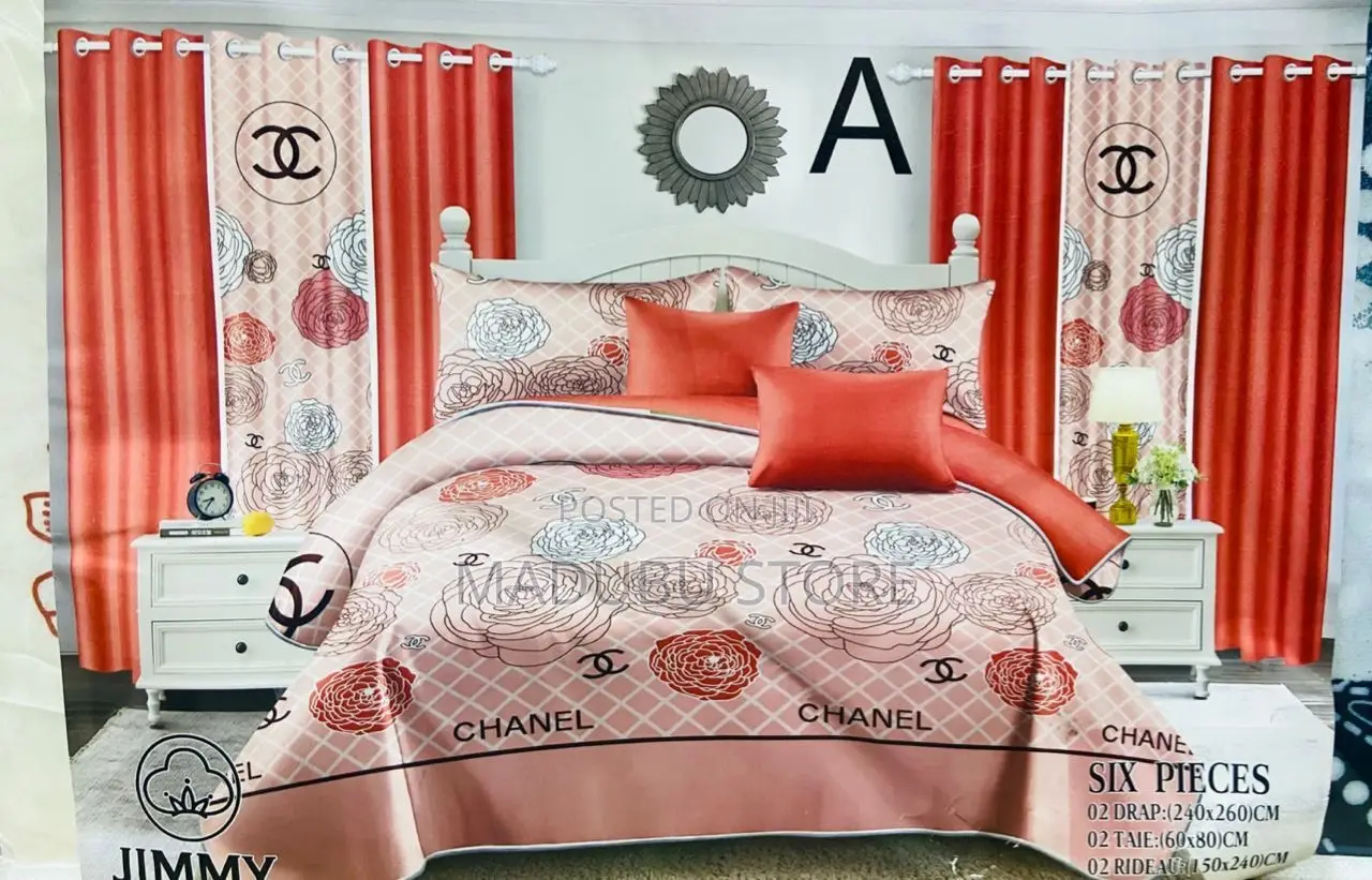*QUALITY BEDSET* 2bed Sheet, 2curtain, 4pillow Cover