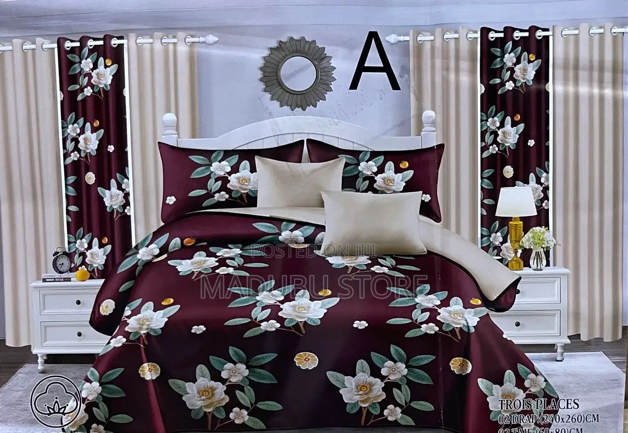 *QUALITY BEDSET* 2bed Sheet, 2curtain, 4pillow Cover