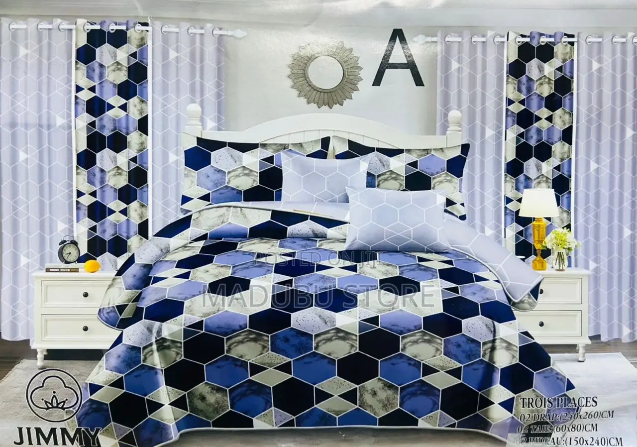 *QUALITY BEDSET* 2bed Sheet, 2curtain, 4pillow Cover