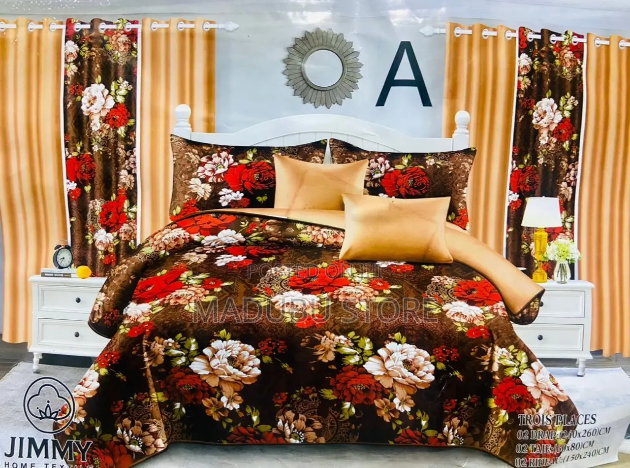 *QUALITY BEDSET* 2bed Sheet, 2curtain, 4pillow Cover
