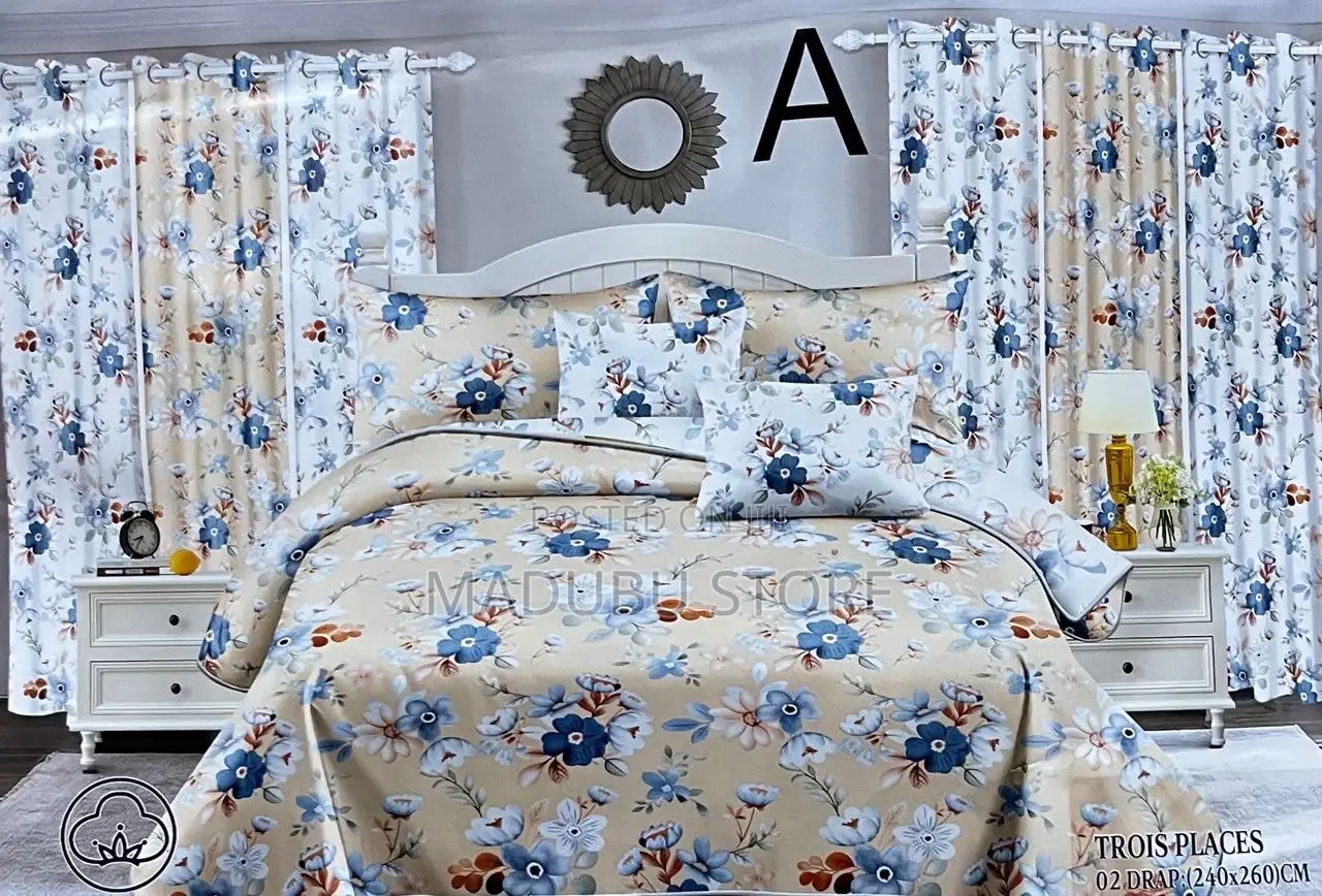 *QUALITY BEDSET* 2bed Sheet, 2curtain, 4pillow Cover