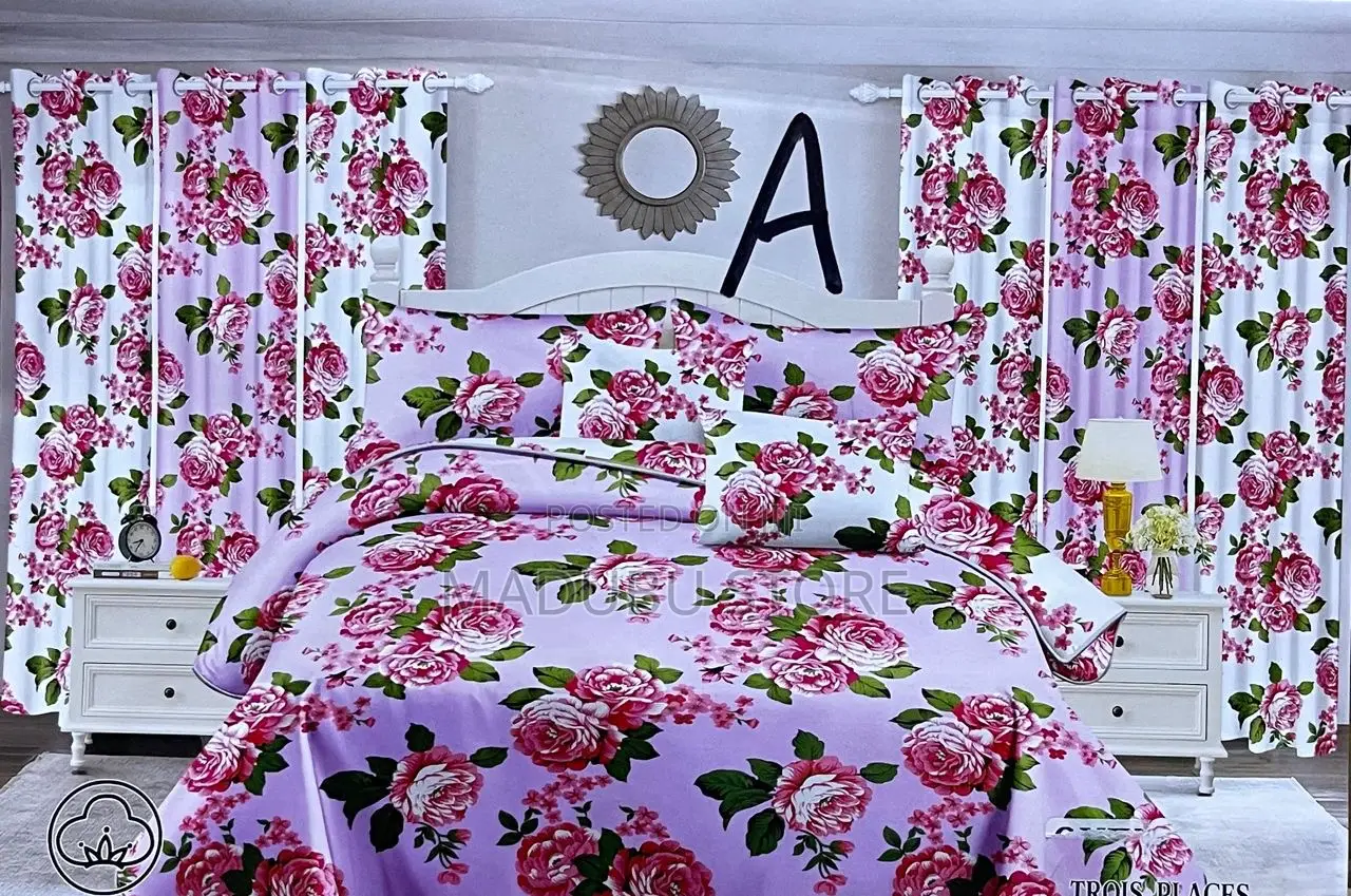 *QUALITY BEDSET* 2bed Sheet, 2curtain, 4pillow Cover