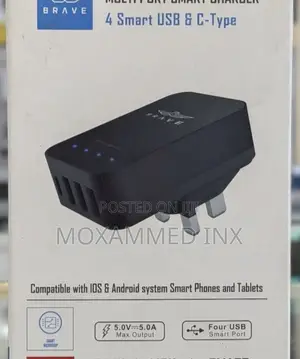 Multi Port Smart Charger 4 Smart USB 8 C-Type 25W