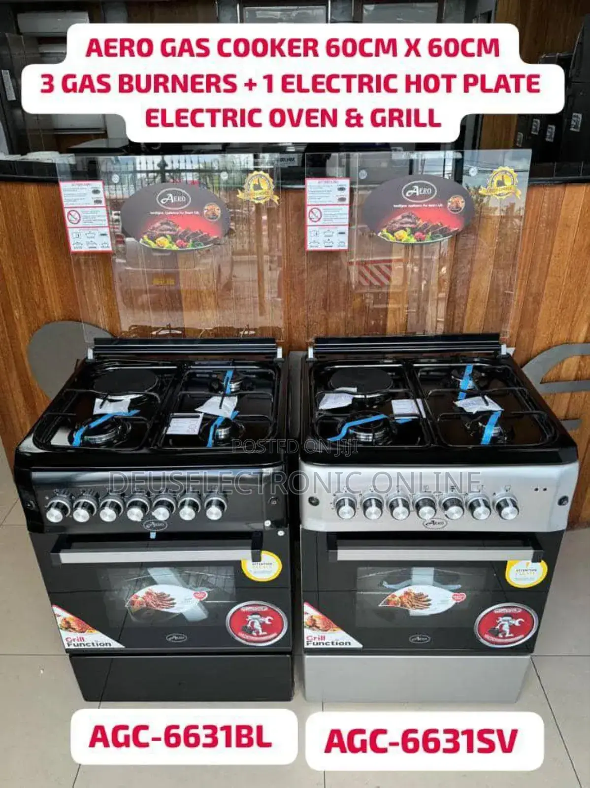 Aero 60cm X 60cm Gas Cooker 3 Gas Burners