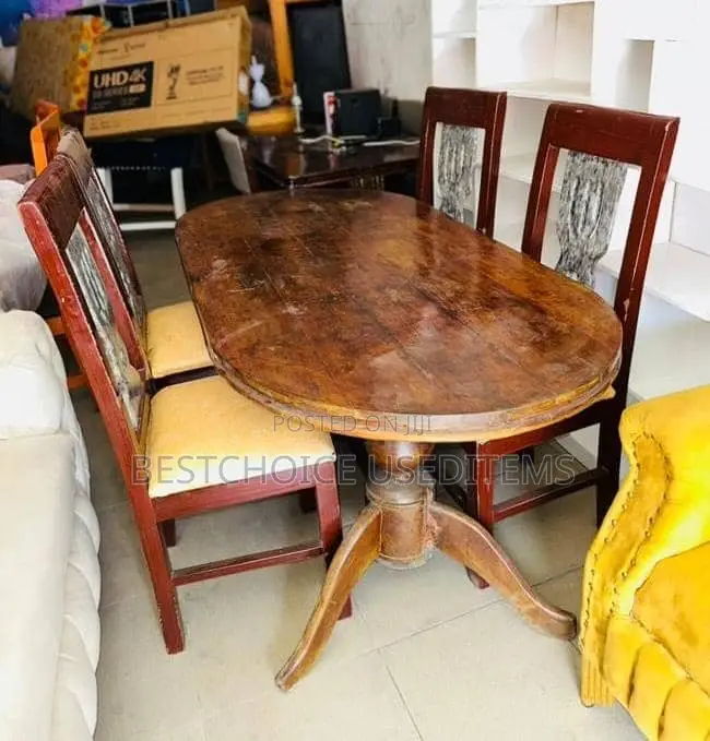 Dining Table Ya Mbao Viti Vinne Nzuri Ngumu Mnoo
