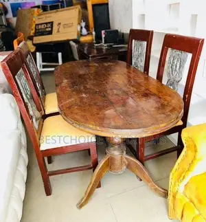 Dining Table Ya Mbao Viti Vinne Nzuri Ngumu Mnoo