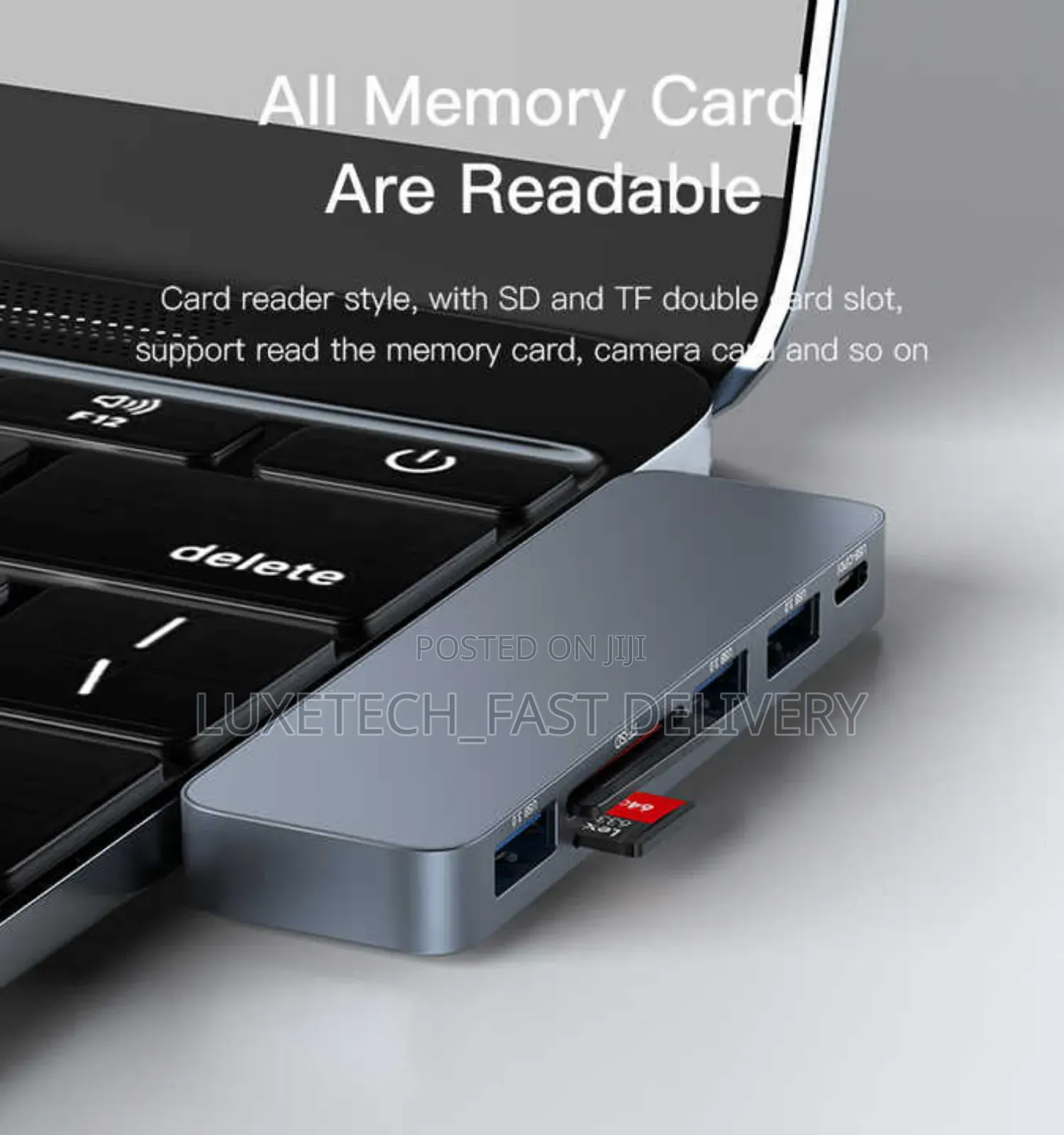 HB10 YESIDO Aluminum Alloy USB C Extender, Type-C Hub 6 in 1