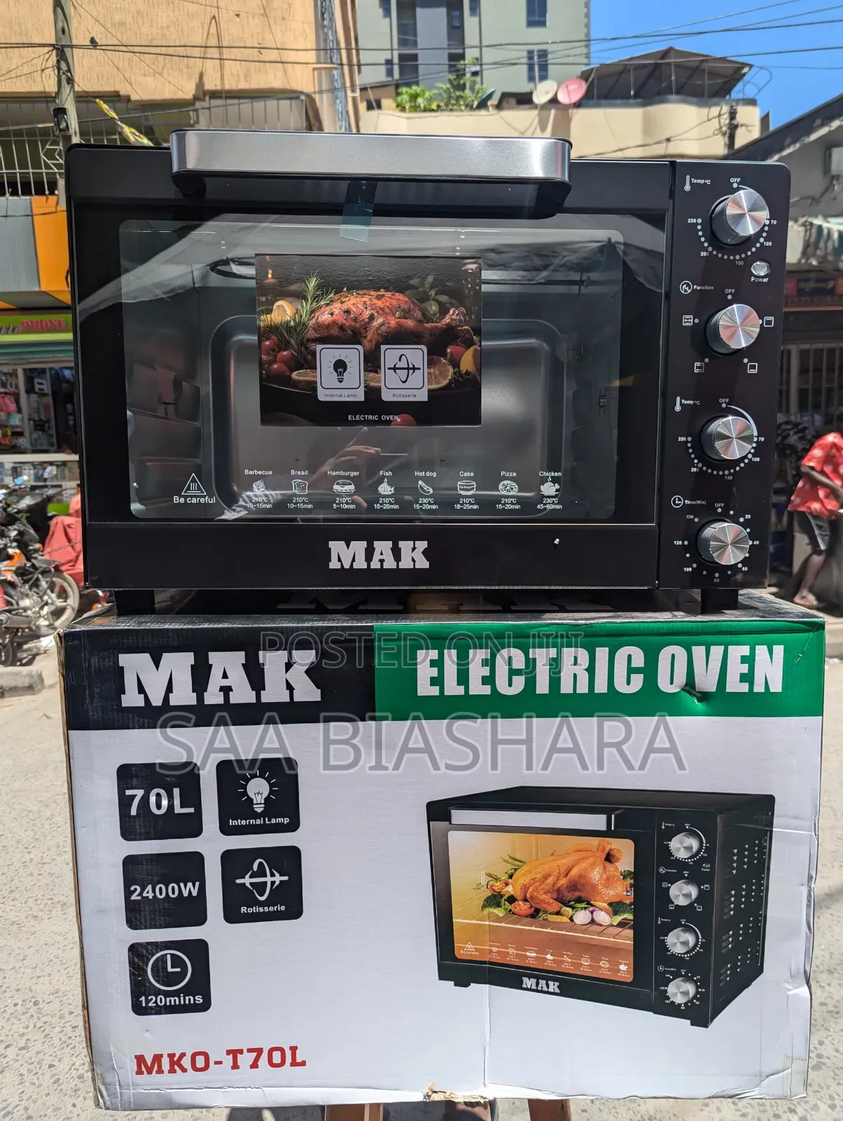 Mak Electric Oven 70L Black
