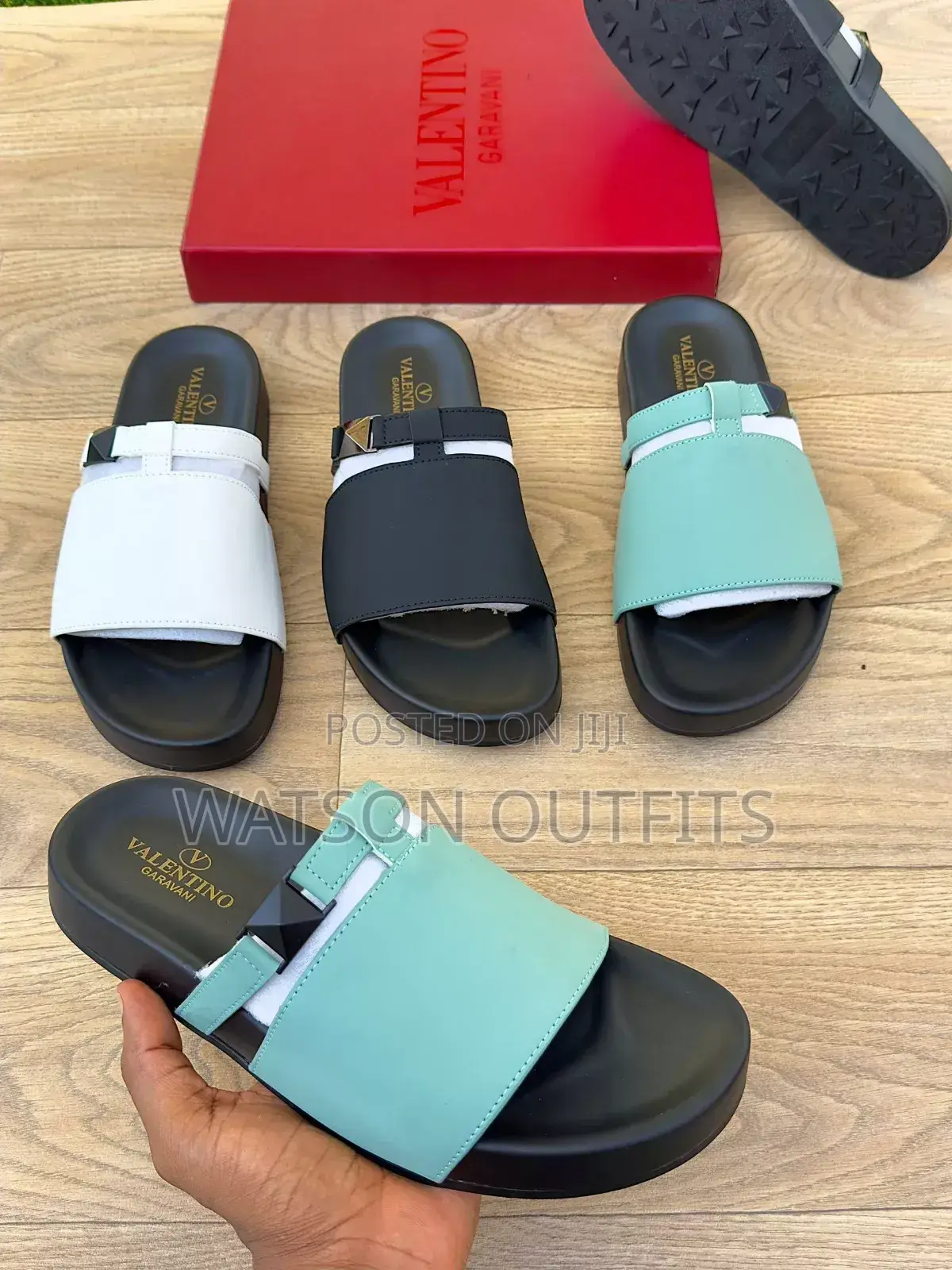 New Valentino Gavarani Leather Sandals Original