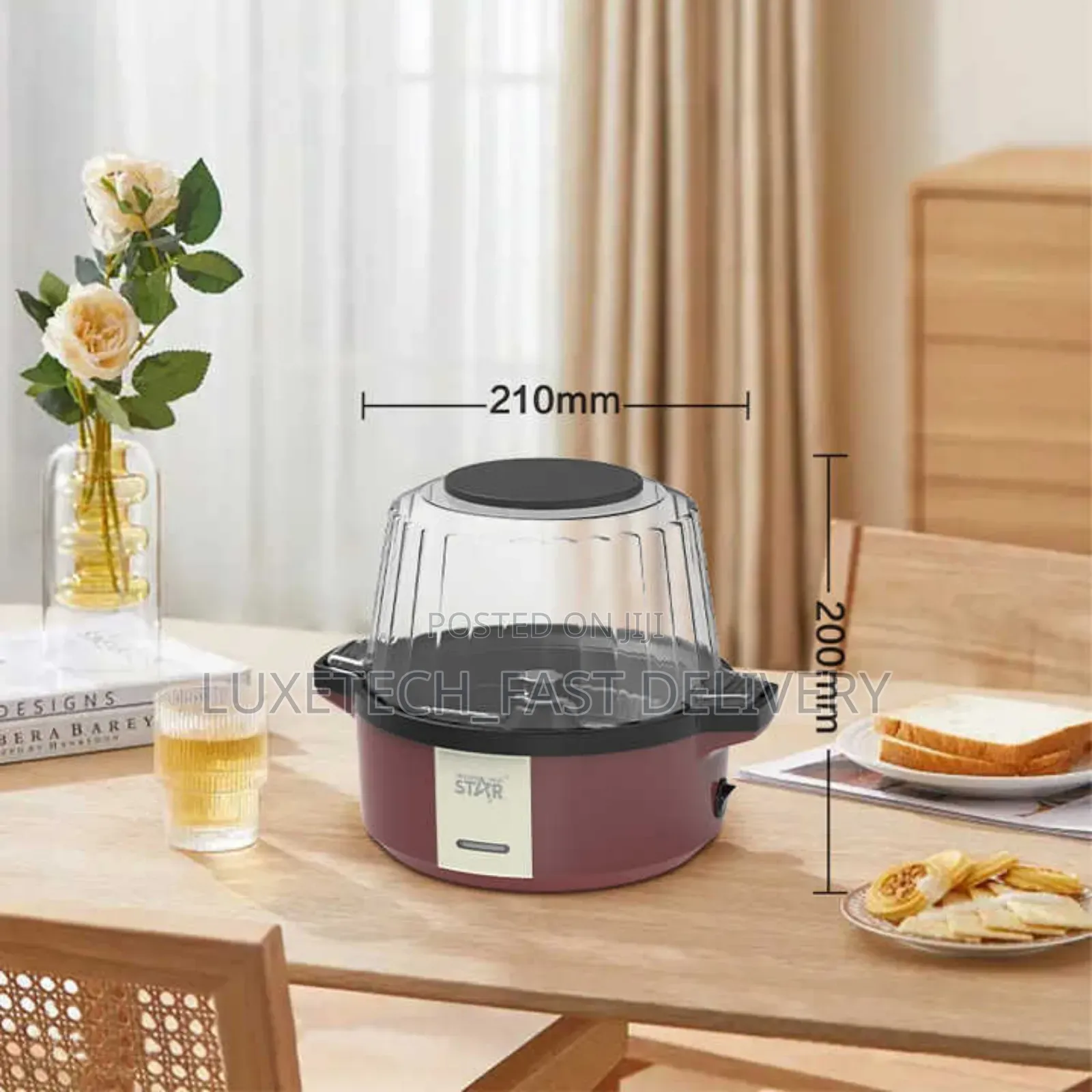 Electric Hot Air Popcorn Maker Machine 700w, 2 Litres