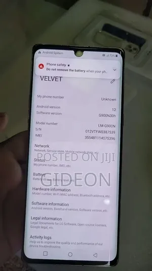 LG Velvet 128 GB Pink