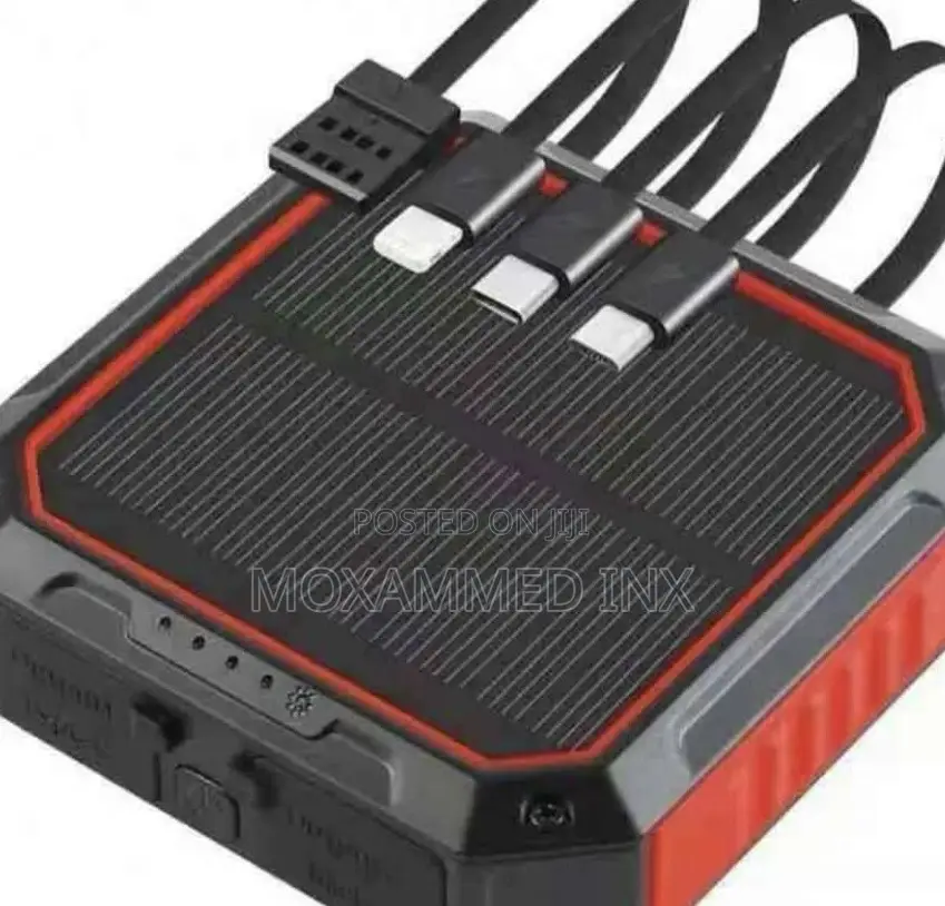 4 IN 1 With Built-in Cable SOLAR POWER BANK 10000MAH