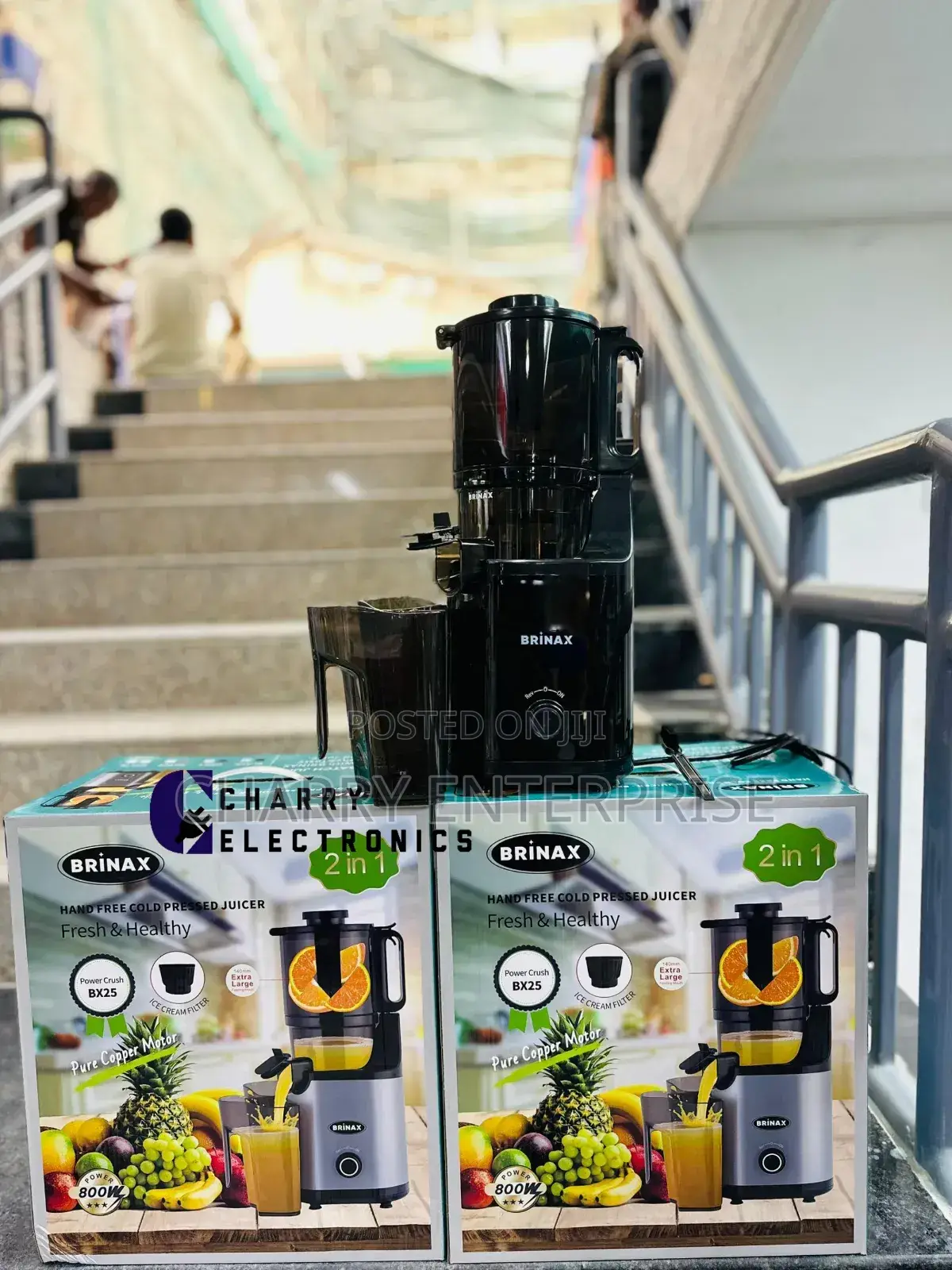 BRINAX HAND FREE / Slow JUICER 2 in 1 With ICE Cream Filter