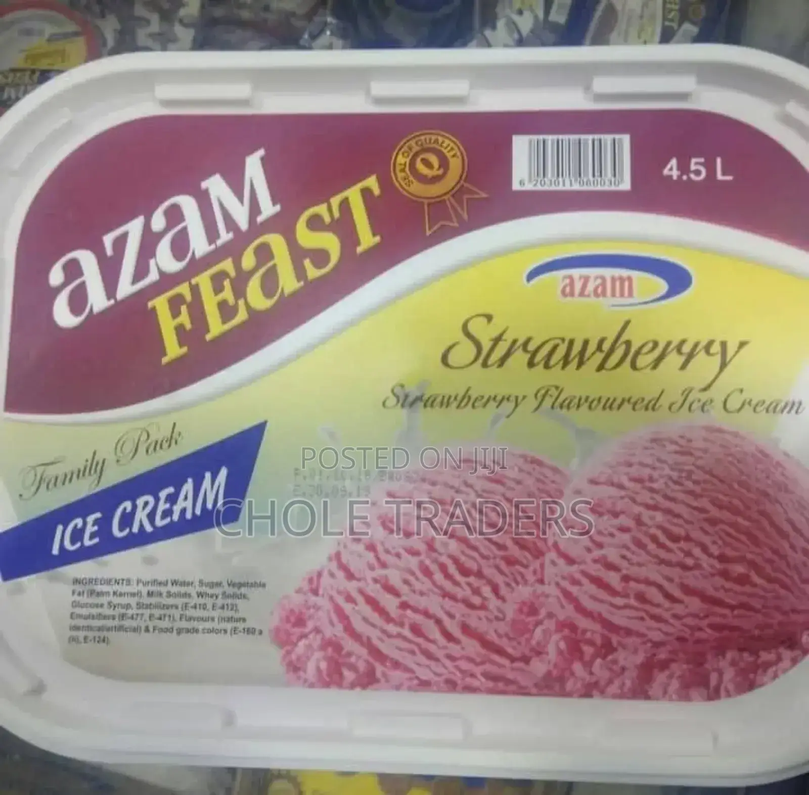 Azam Feast Ice Cream Strawberry 4.5L