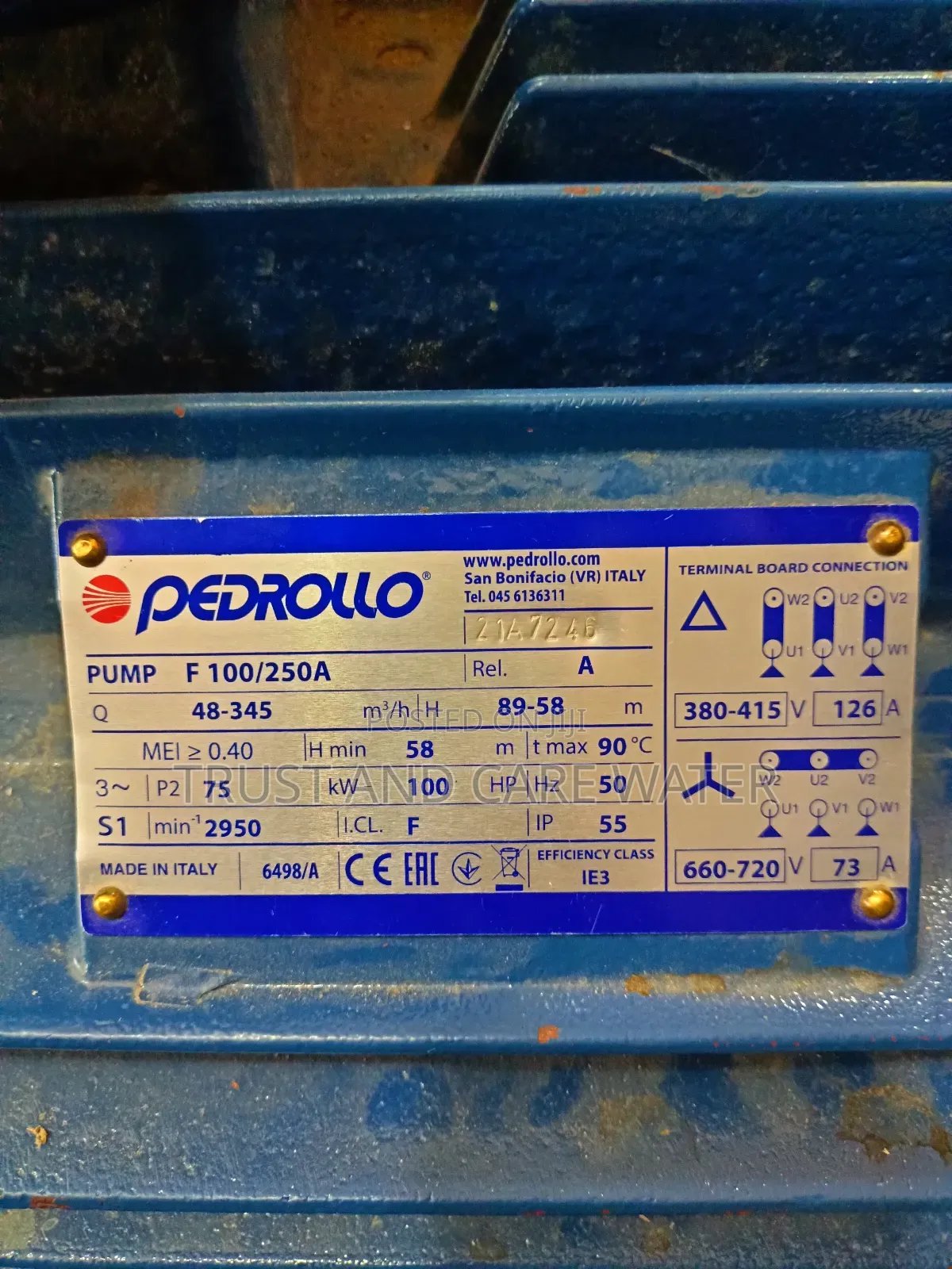 Pedrollo Surface Pump 100hp Three Phase