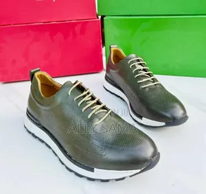 Men's Official Shoes Berluti Green Material Leather